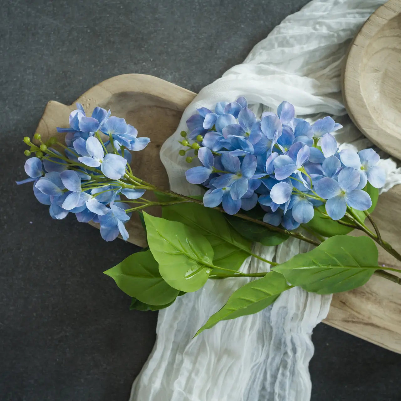 Blue Cone Hydrangea Spray - Artificial Silk Flower Arrangement for Home Decor, Wedding Centerpieces & Floral Displays