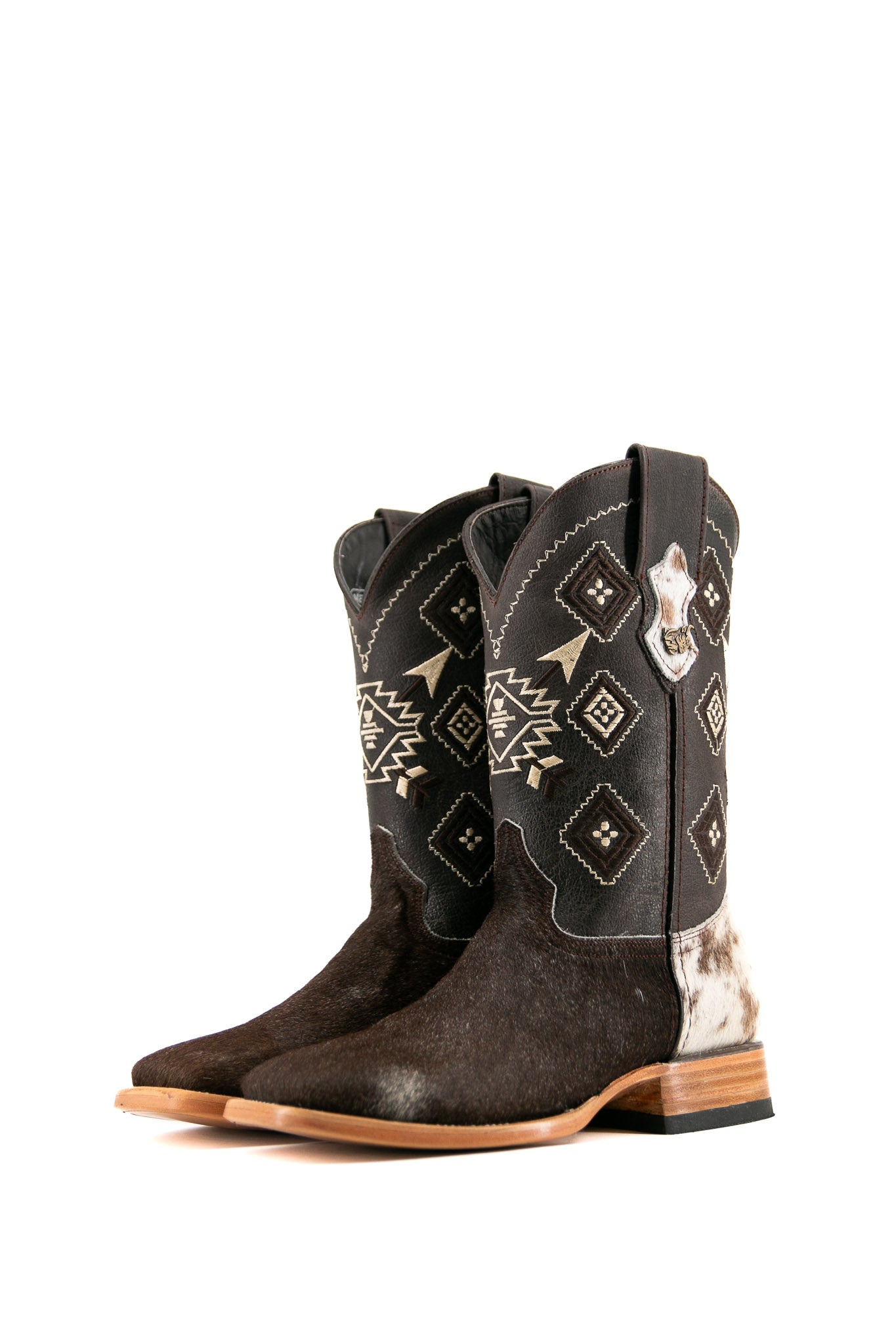 Authentic Men's Cowhide Square Toe Cowboy Boots - Size 7.5 (JM5 Box) - Western Style, Durable & Comfortable for Rodeo, Country Dance & Outdoor Adventures