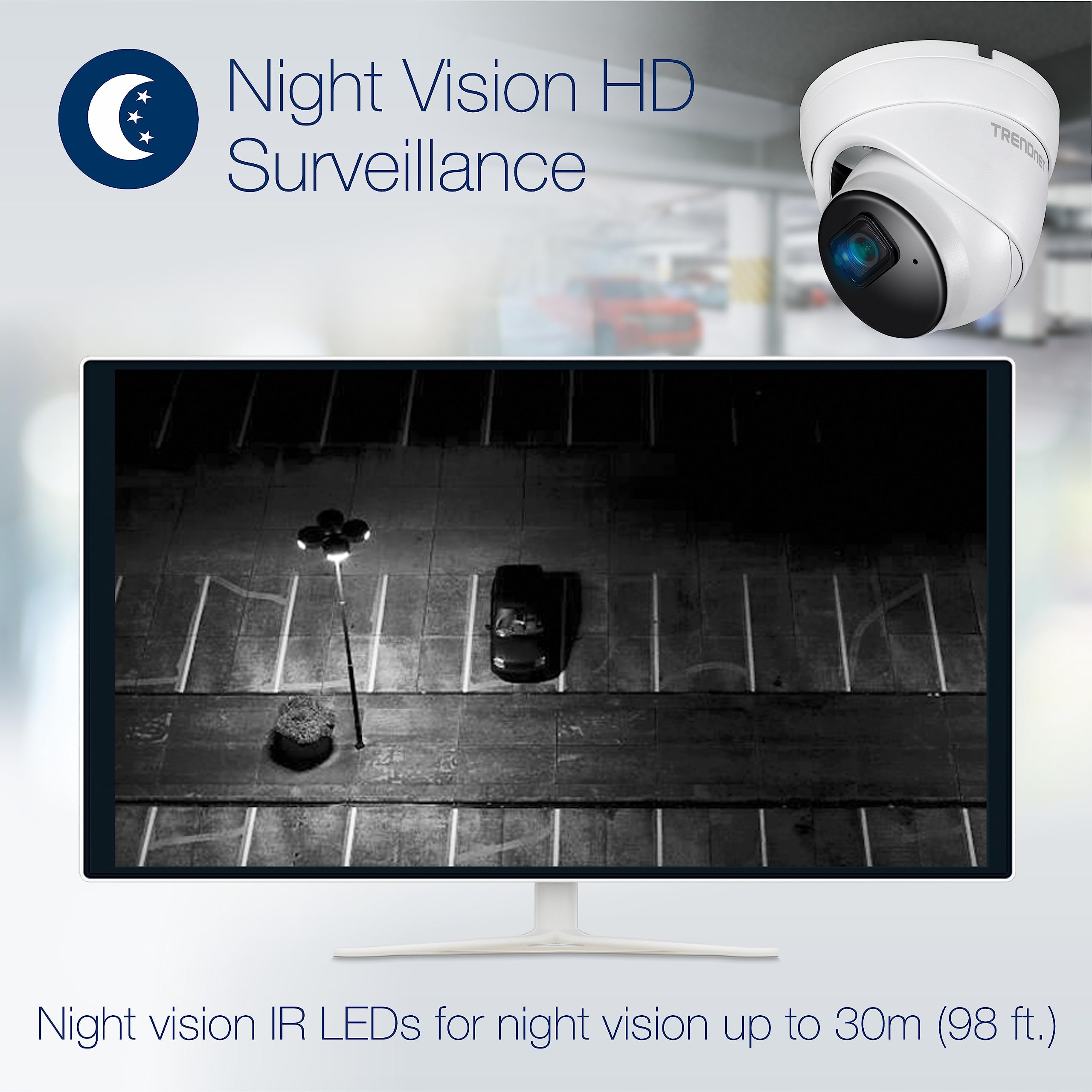 TRENDnet TV-IP1515PI 5MP H.265 PoE IP Security Camera - Indoor/Outdoor Weatherproof IP66, 30m IR Night Vision, MicroSD Slot - Ideal for Home & Business Surveillance, Parking Lots & Perimeter Monitoring