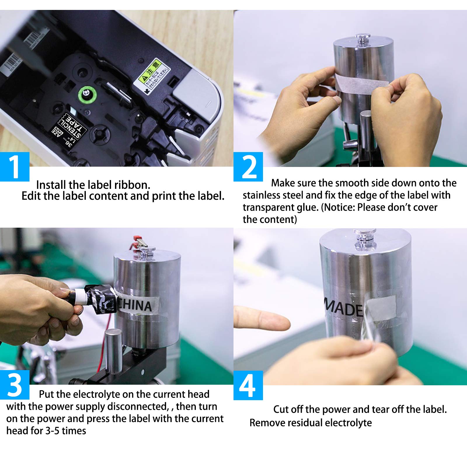 GREENCYCLE 8 Pack Black on Clear Labeling Tape - Compatible with Brother PTouch PT530, PT3600, PT9400, PT9600, PT9800PCN & STE-161, ST-161 Label Makers (1.5
