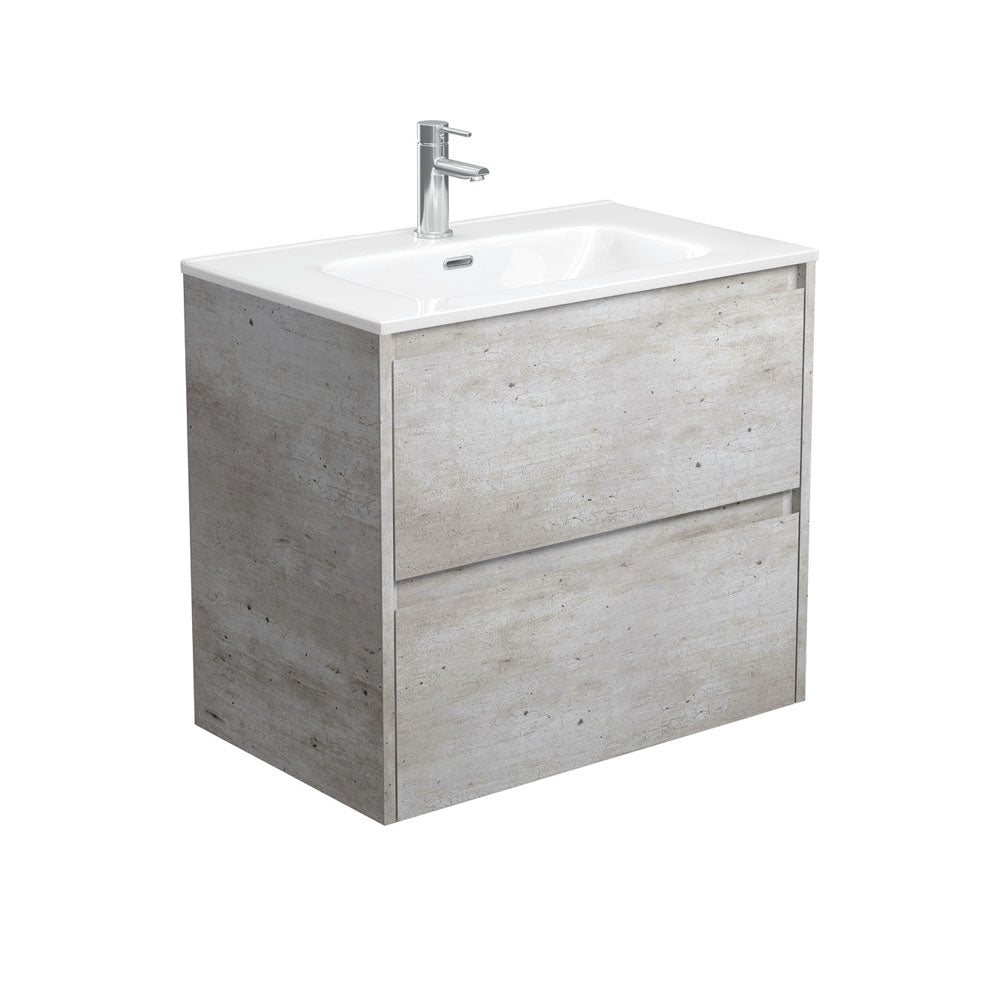 Fienza JOL75BX Joli 30-Inch Wall Mounted Bathroom Vanity with 1 Tap Hole - Modern Industrial Design for Small Spaces, Perfect for Apartments and Powder Rooms