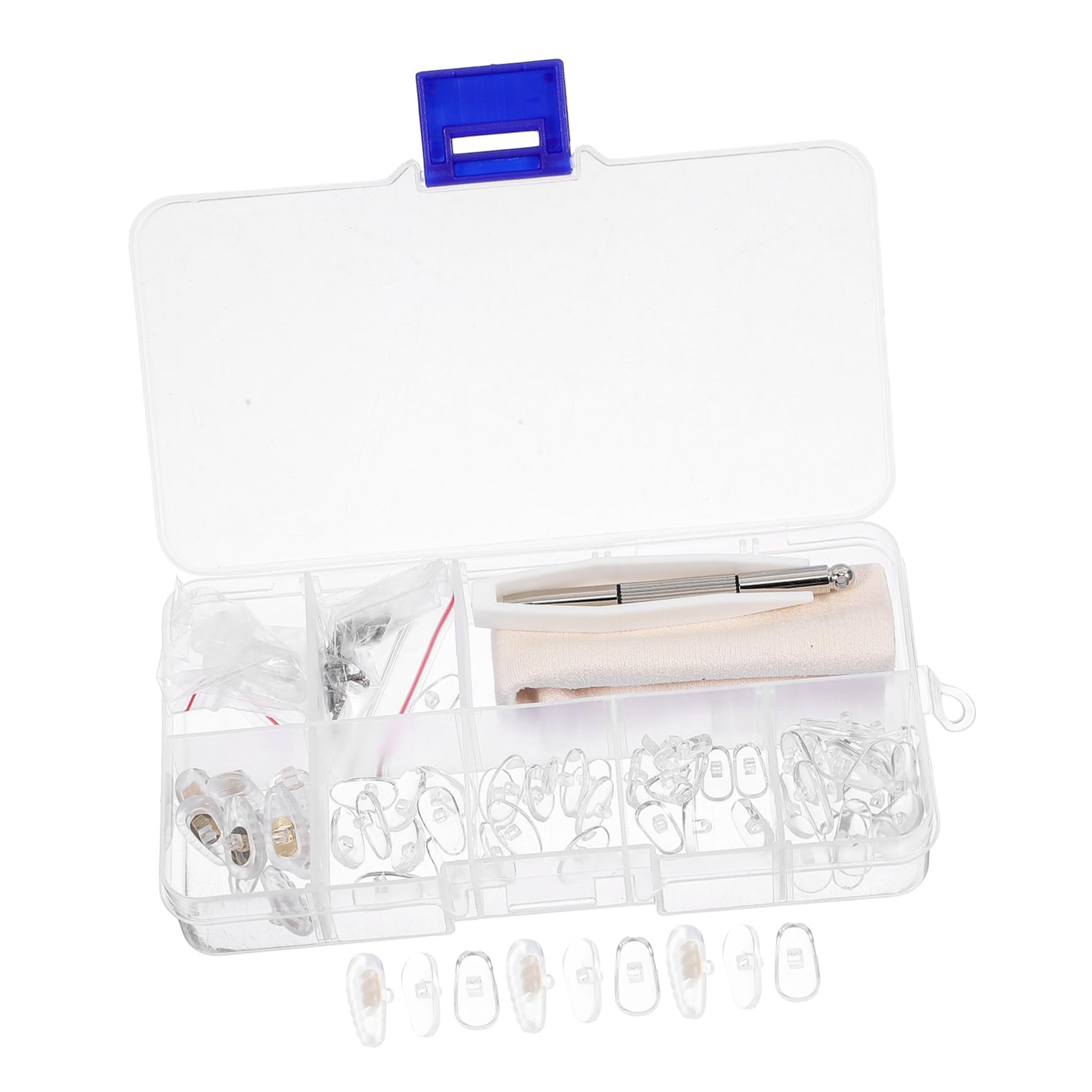 iplusmile Glasses Repair Kit - 1 Set with Nose Pads, Screws, Portable Screwdriver & Tweezers for Eyeglasses & Sunglasses | Home, Office, Travel Essential Accessories
