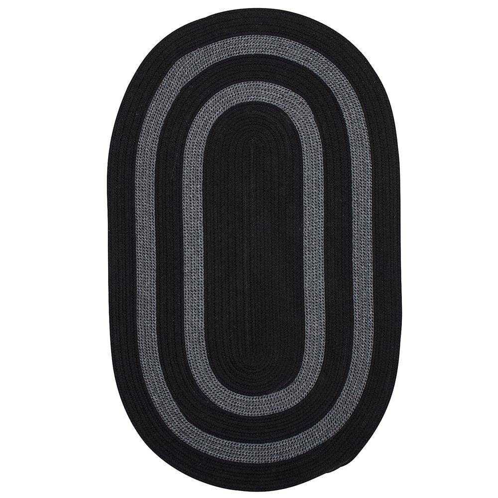 Premium Graywood Runner Rug 2' x 6' - Soft Black Indoor/Outdoor Carpet for Hallway, Kitchen, Entryway & High Traffic Areas - Non-Slip Backing & Easy to Clean
