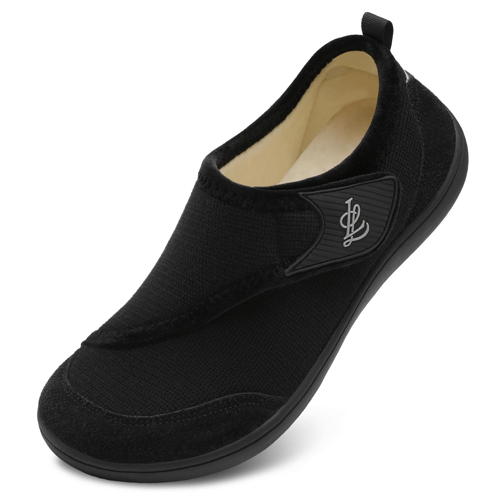 LeIsfIt Men's Wide Width House Slippers - Adjustable Diabetic & Arthritis Slippers for Swollen Feet - Comfortable Indoor/Outdoor Slippers for Home, Hospital & Recovery Use