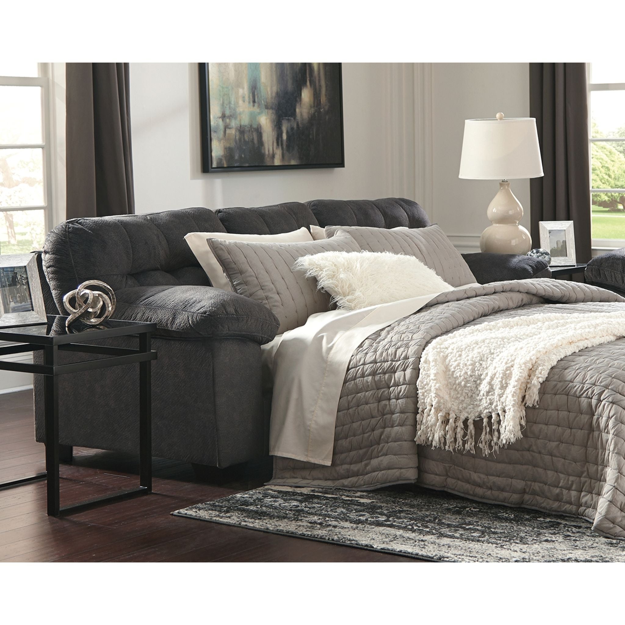 Accrington Queen Sleeper Granite Sofa Bed – Comfortable and Durable for Small Spaces, Guest Rooms & Apartments