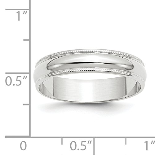 10K White Gold 5mm Lightweight Milgrain Half Round Wedding Band Ring for Men & Women - Perfect for Anniversaries, Engagements, and Everyday Wear