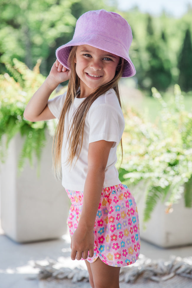 Kids Purple Terry Cloth Bucket Hat - Sun Protection & Comfortable for Outdoor Play, Beach, and Summer Activities