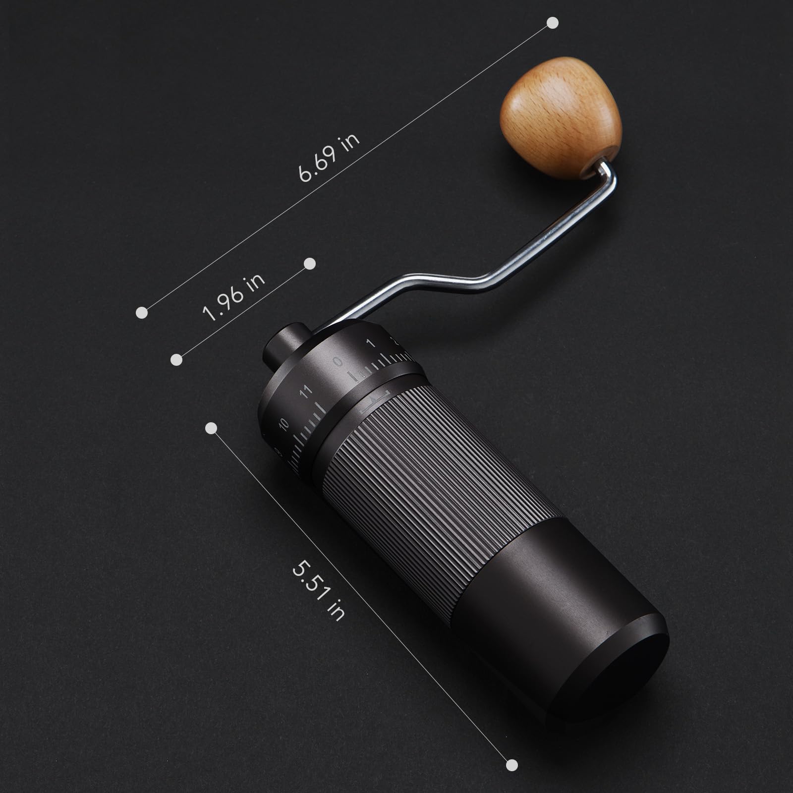 Premium Manual Coffee Grinder by Suvykep – 7-Star Adjustable Burr Mill with 25g Capacity, CNC Stainless Steel Conical Burr & 55 Precise Grind Settings – Perfect for Espresso, French Press, Pour Over, Travel & Camping (Grey)