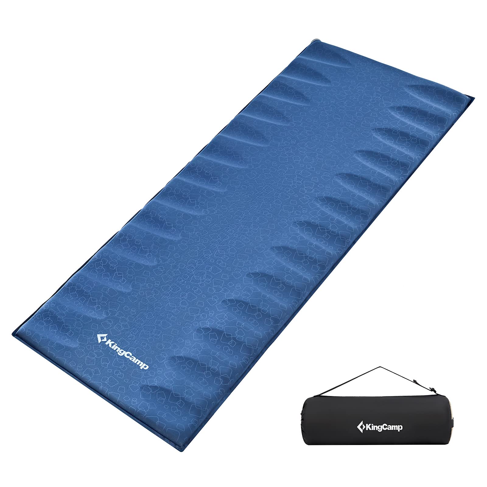 KingCamp Self-Inflating Sleeping Pad for Camping - Ultralight, Durable Air Mattress with Built-in Pillow - Perfect for Backpacking, Hiking & Outdoor Adventures (4 Sizes: Single/Double) - Ideal for Camping Trips, Backpacking Expeditions & Picnics