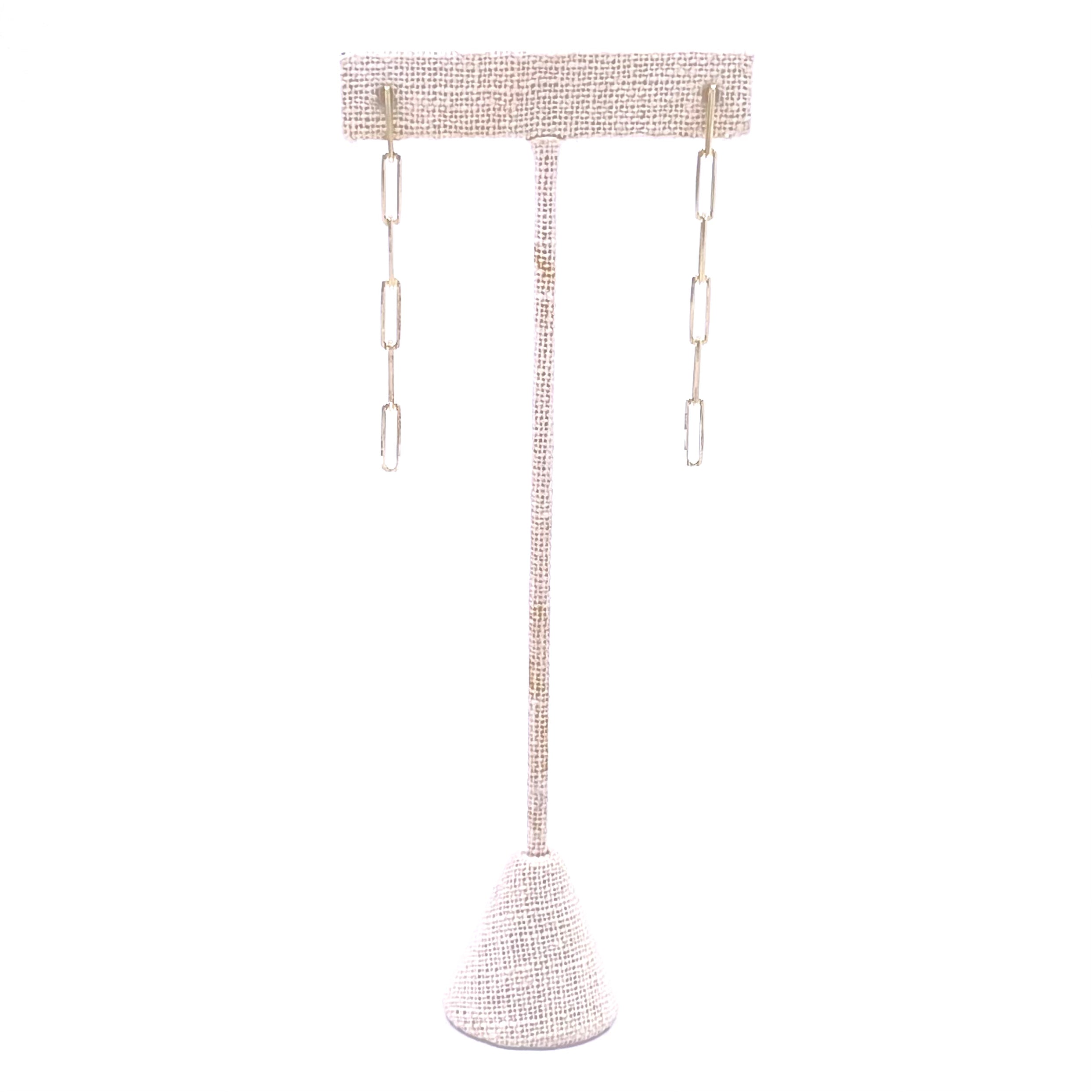 Ashley Gold Sterling Silver Link Chain Drop Earrings for Women - Elegant Dangling Jewelry for Parties, Weddings & Special Occasions
