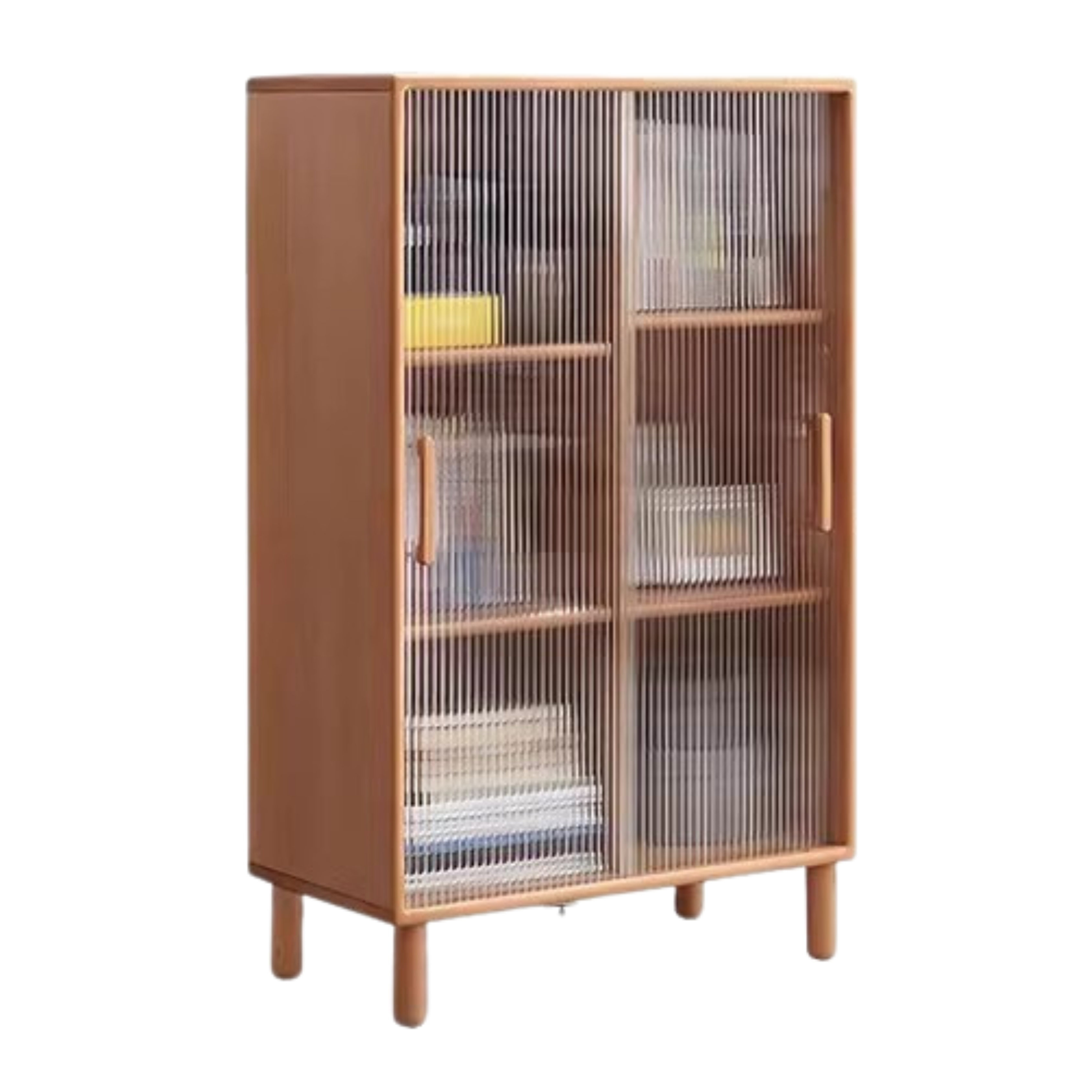 Solid Beech Wood Sliding Door Side Cabinet - Modern Storage Solution for Bedroom, Living Room & Office