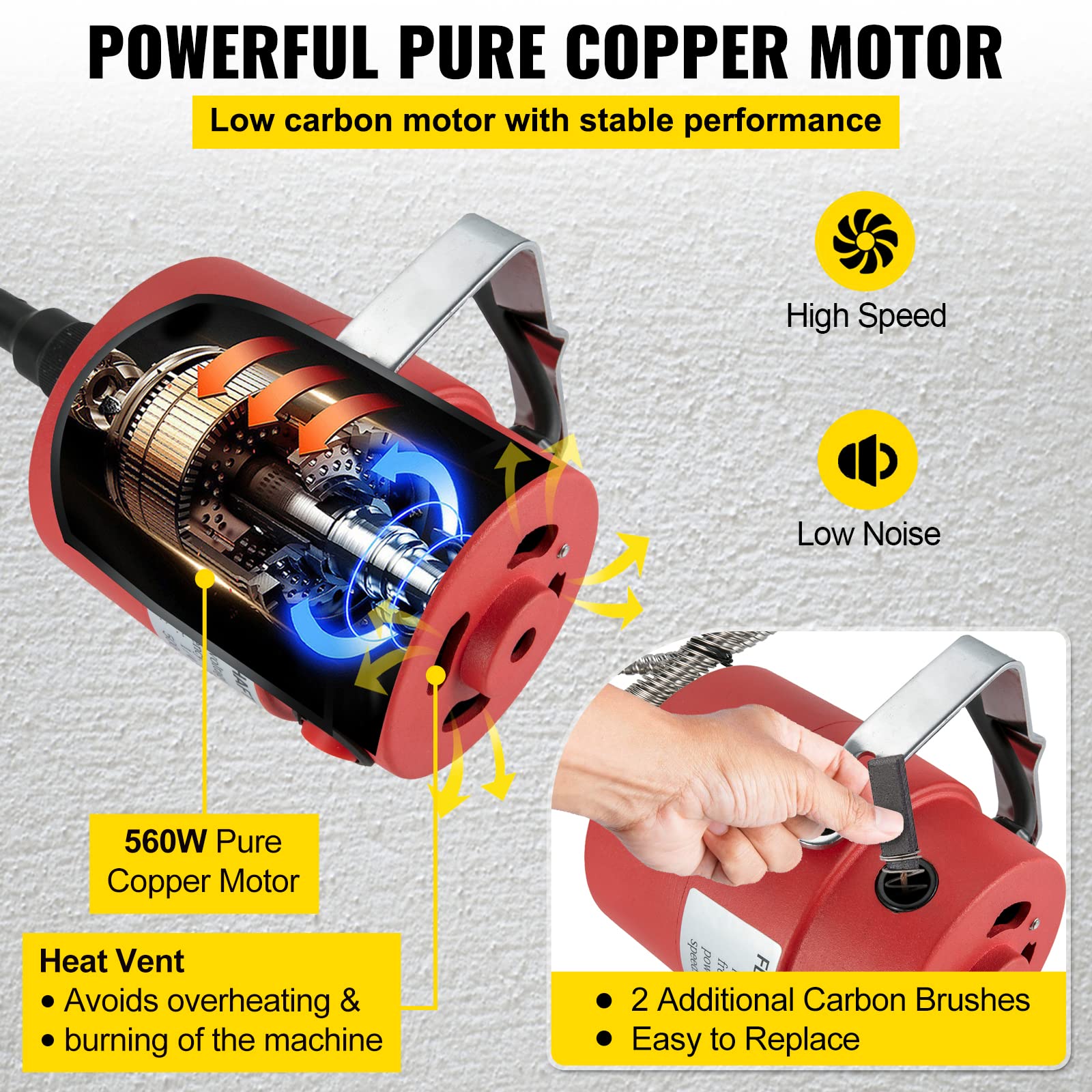 VEVOR 560W Flex Shaft Grinder Rotary Tool with 1/4