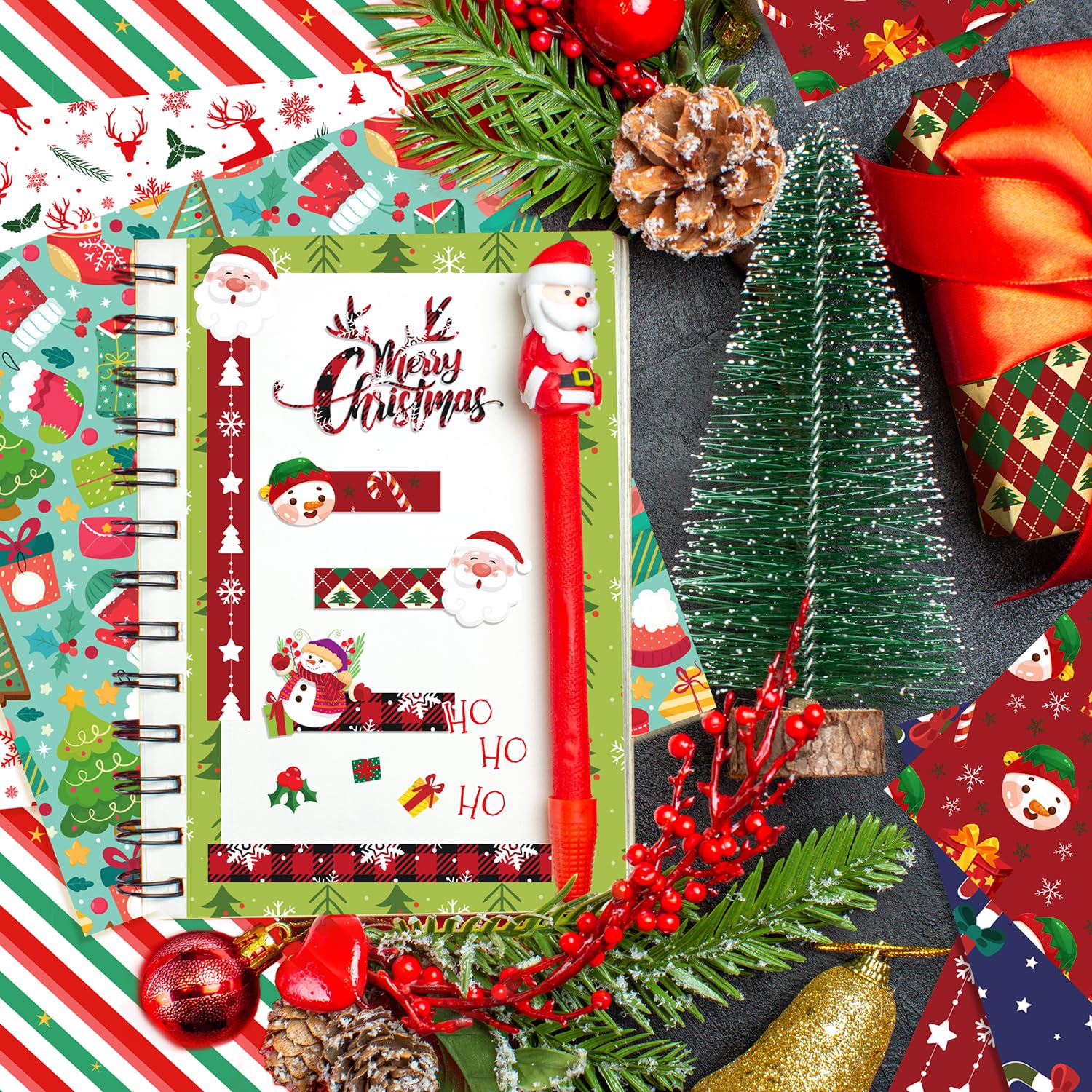 Double-Sided Scrapbook Paper Pad 12x12 Inch - 24 Sheets Premium Cardstock for Card Making, Scrapbooking, Junk Journaling | Christmas Holiday Craft Paper Supplies for DIY Greeting Cards, Home Decor & Gift Wrapping