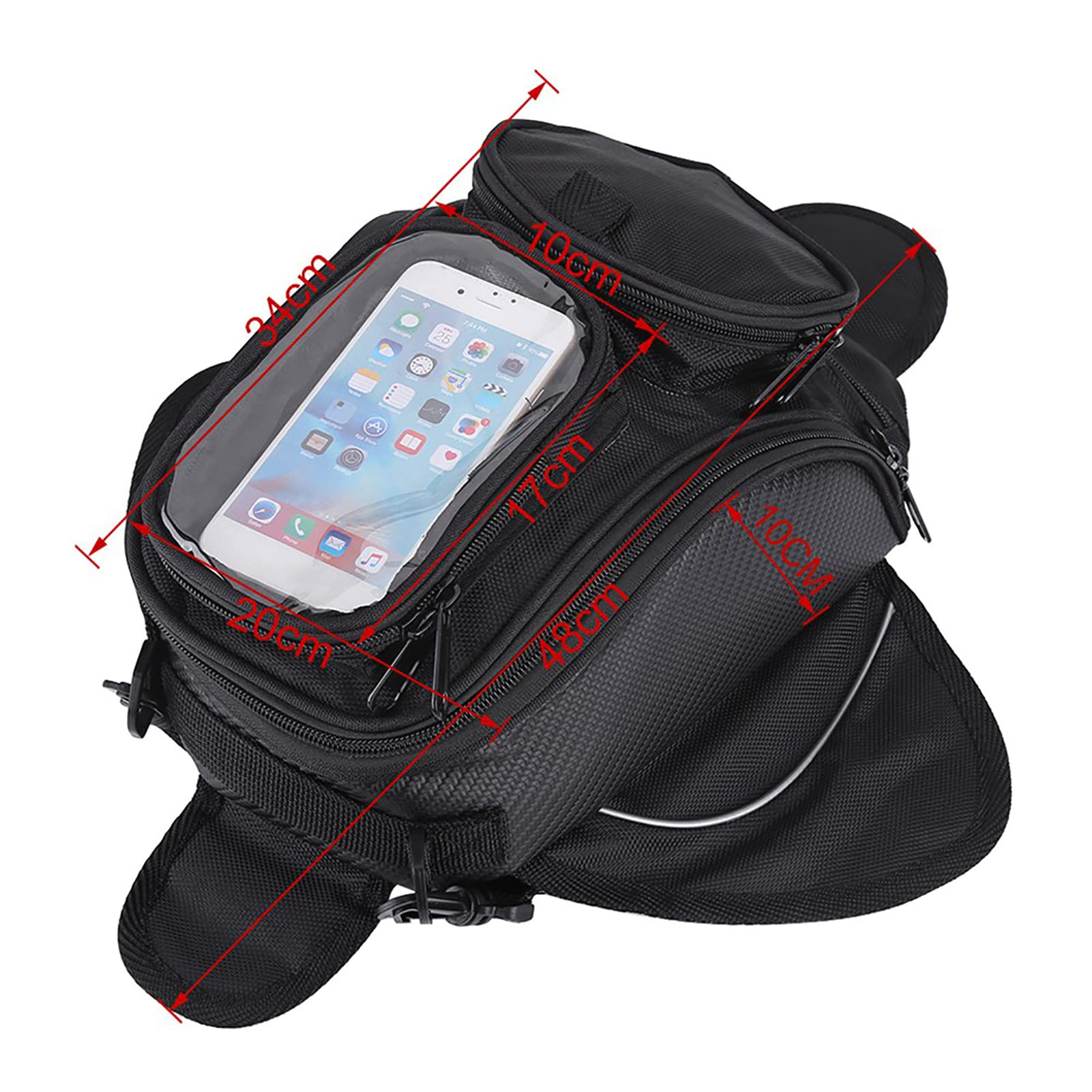 KIMISS 35x18x10cm Universal Motorcycle Tank Bag - Waterproof, Strong Magnetic, Oil-Resistant Riding Accessory for Harley, Honda, Yamaha & More - Perfect for Commuting, Touring & Adventure Rides