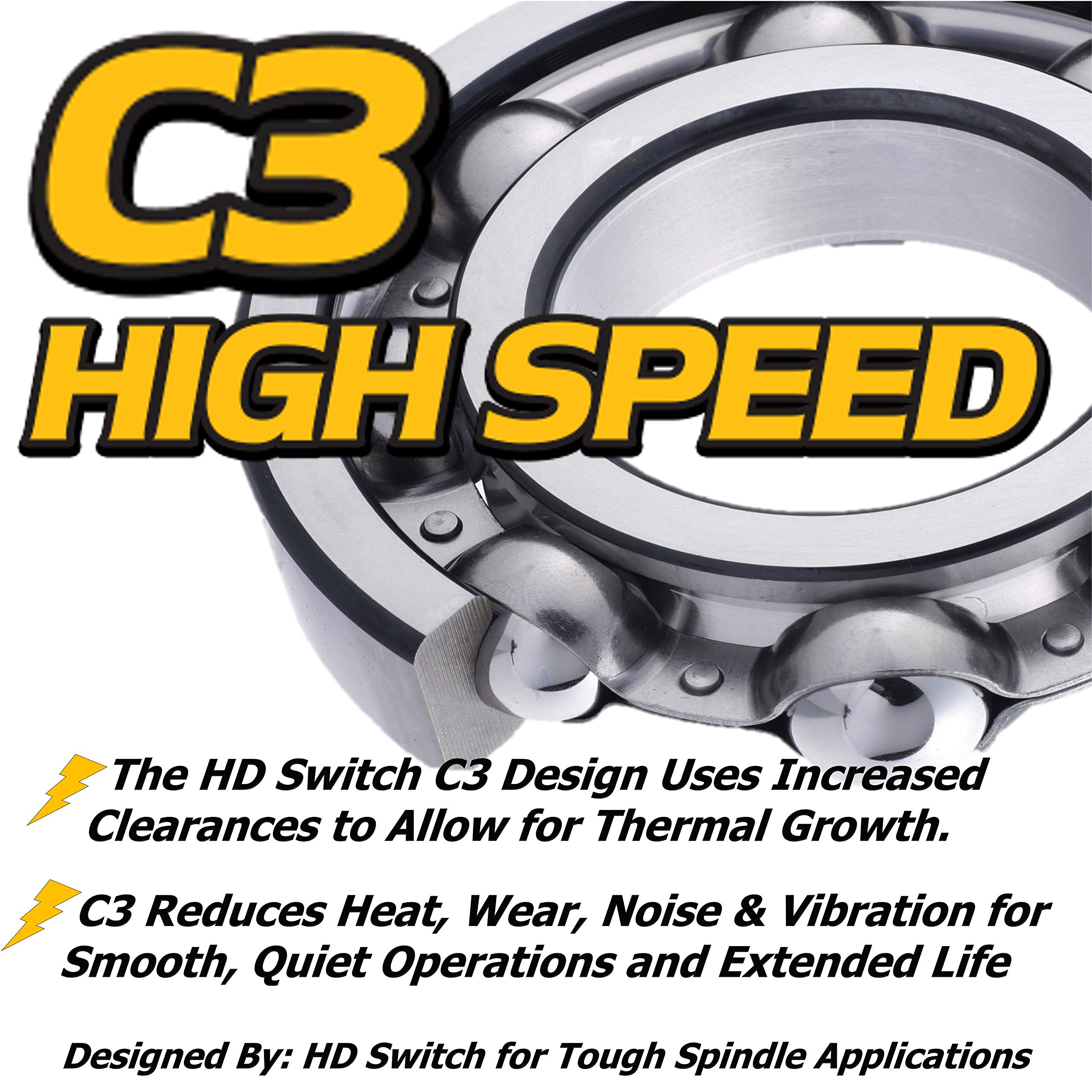 Snapper 7029422YP 7029422 7058237YP 7058237 7054017 29422 HD Switch 6 Pack Deck Spindle Bearings - High Speed C3 Clearance & High Temp Grease - Perfect for Lawn Mower Deck Repair & Maintenance