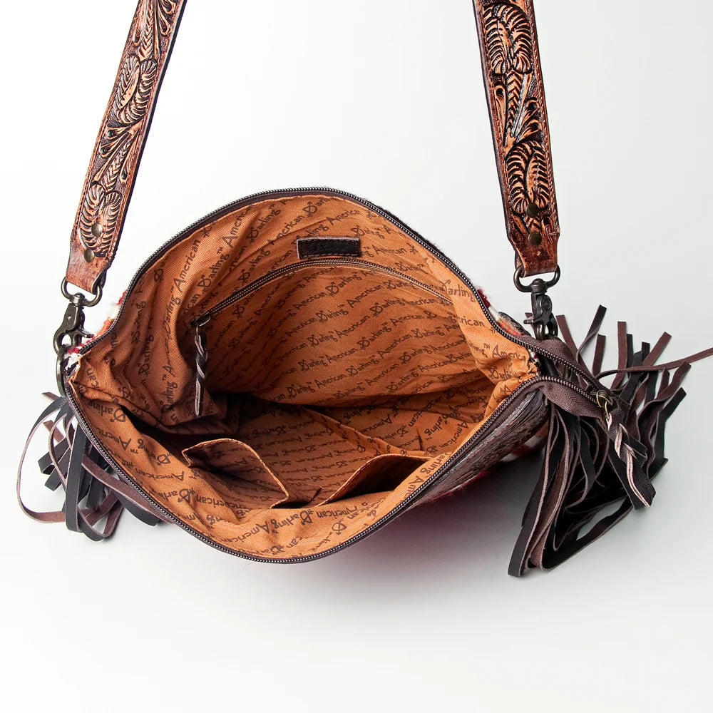 American Darling Conceal Carry Red Blanket Floral Tooled Bag - Stylish & Functional Concealed Carry Purse for Women, Perfect for Everyday Use, Travel & Outdoor Activities