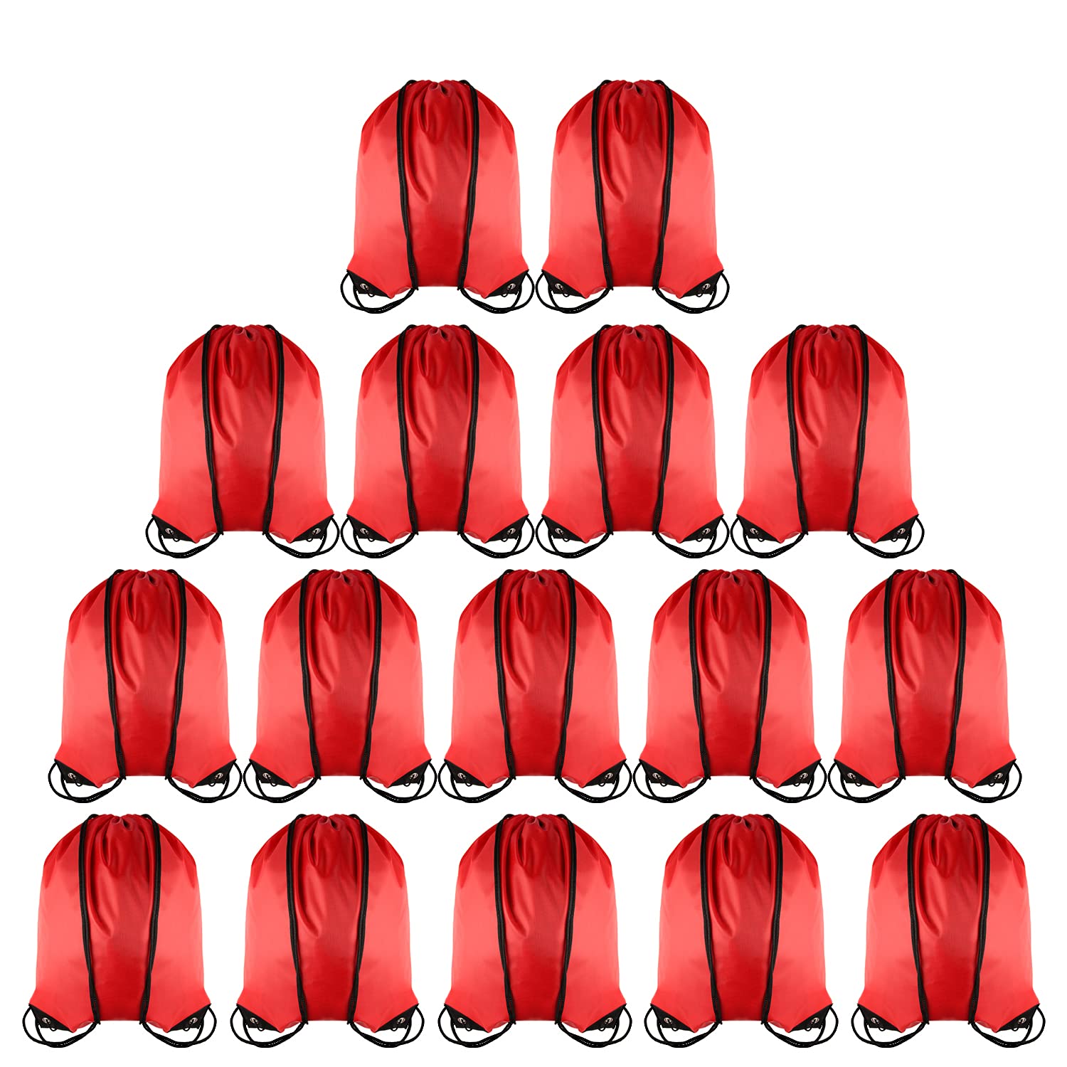 GoodtoU 16-Piece Bulk Drawstring Backpacks - Red String Bags for Party Favors, School, Gym & Travel | Lightweight & Durable Backpack for Adults & Teens