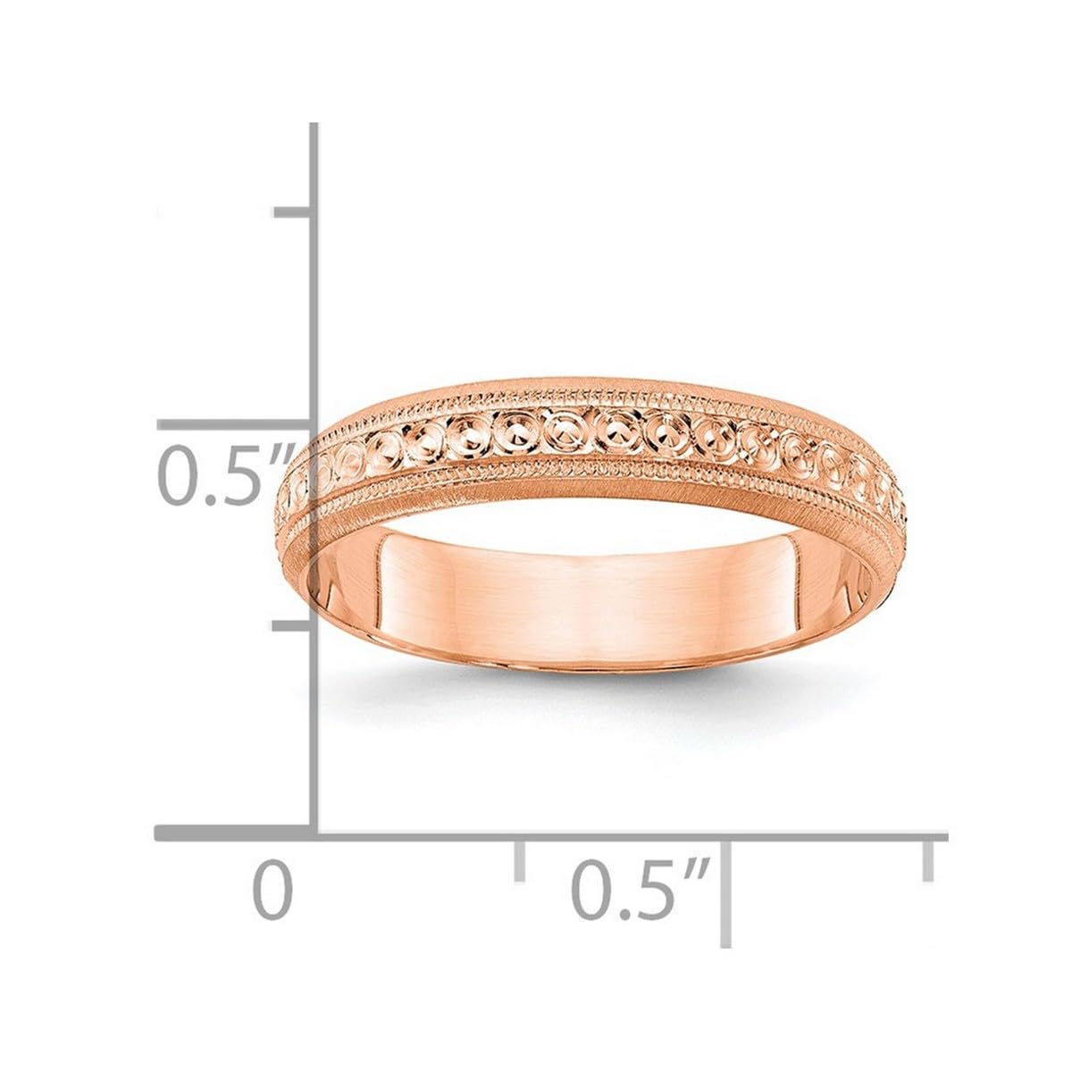 14K Gold Etched Wedding Band Ring for Women & Men - Rose, White & Yellow Gold Options - Available in Various Sizes - Perfect for Anniversaries, Engagements & Special Occasions
