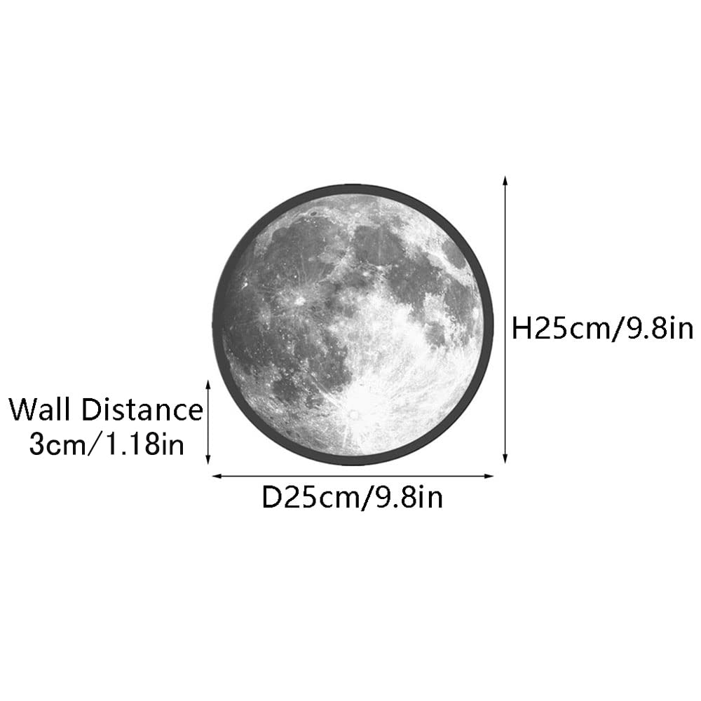 Moon LED Wall Sconce with Mirror - Glass Wall Light for Bedroom & Living Room
