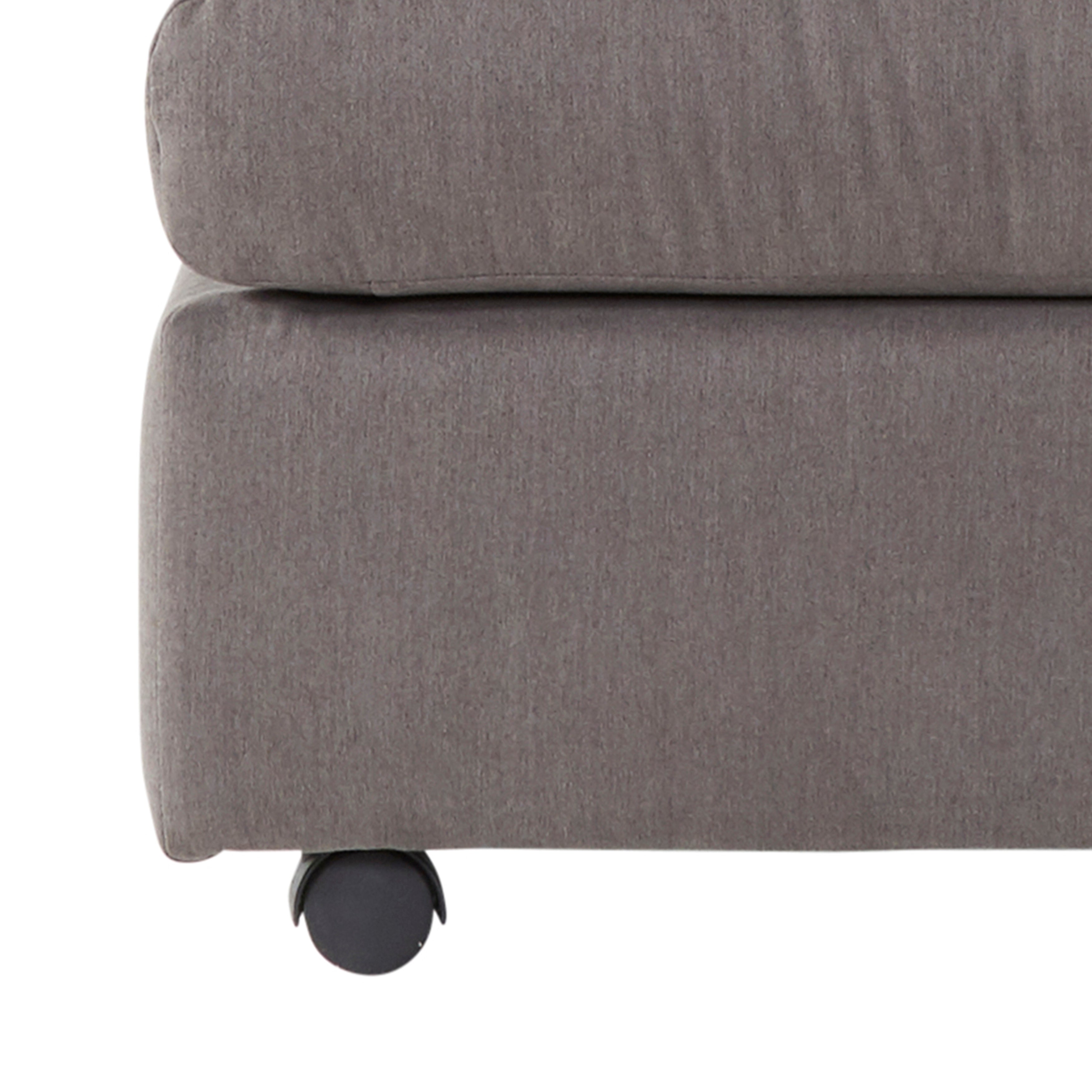 Roundhill Furniture Enda Living Room Fabric Ottoman in Carbon Gray - Stylish Footrest & Storage Ottoman for Living Room, Bedroom, or Home Office