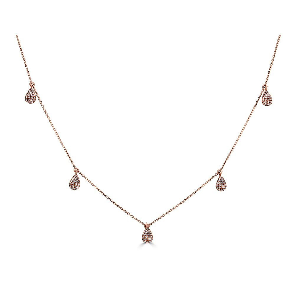 14K Gold 0.25 CTW Diamond Pear Pendant Necklace for Women - Elegant Pear-Shaped Jewelry Gift for Anniversary, Birthday & Special Occasions
