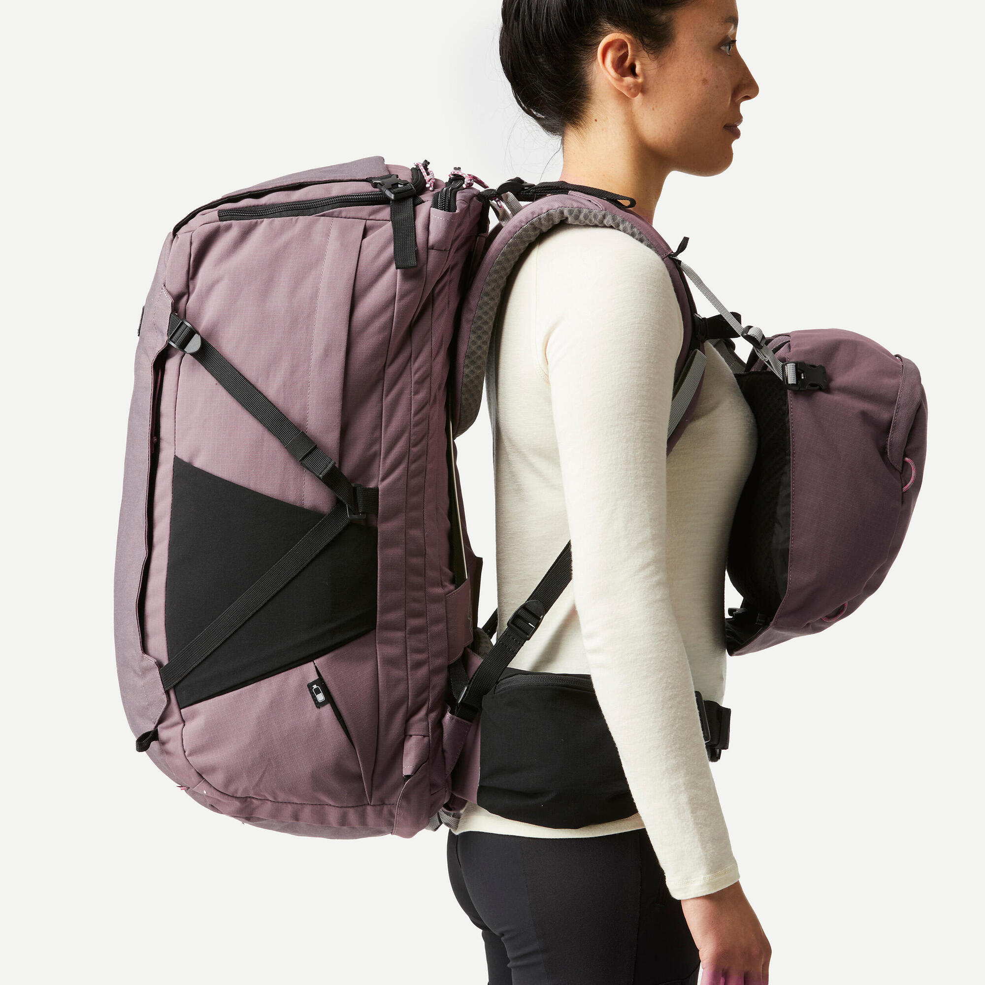 Forclaz Women's Travel 900 60+6L Hiking Backpack - Lightweight Waterproof Backpacking Pack for Outdoor Adventures & Travel