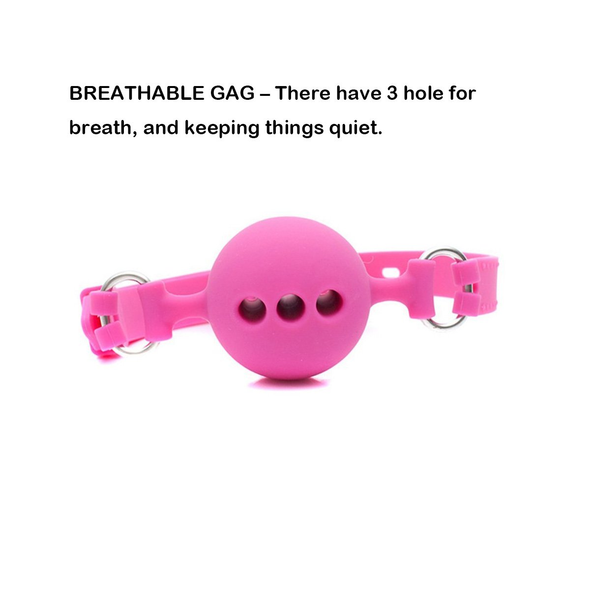 Premium Silicone Breathable Ball Gag for Adults - BDSM Bondage Restraint, Safe Sex Toy (1.7 Inch, Pink) - Perfect for Role Play, Sensory Deprivation & Spicing Up Your Bedroom Adventures