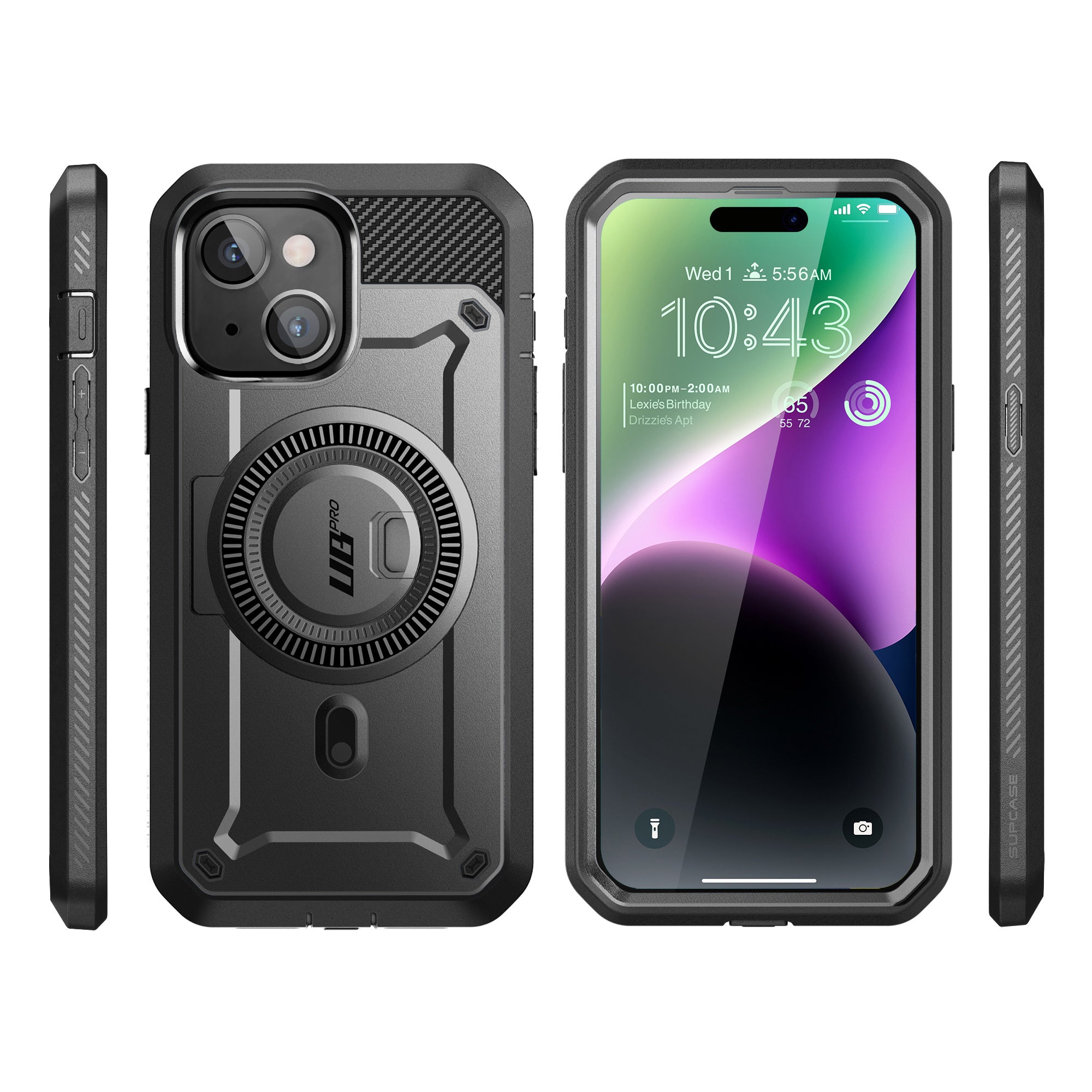 iPhone 15 Plus 6.7 Inch Unicorn Beetle PRO MAG Rugged MagSafe Case - Gun Metal | Shockproof Protective Cover with Built-in Screen Protector | Perfect for Outdoor, Work & Daily Use