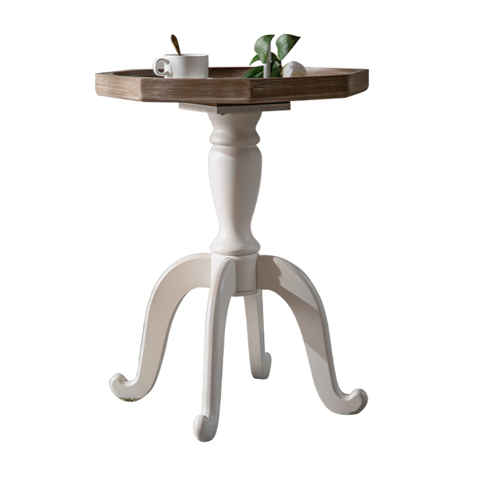 Distressed PVC Side Table - Personalized Special-Shaped Coffee Table with Curved Design - Mini Corner Table for Living Room, Bedroom & Office - Perfect for Small Spaces, Sofa End Tables & Home Decor