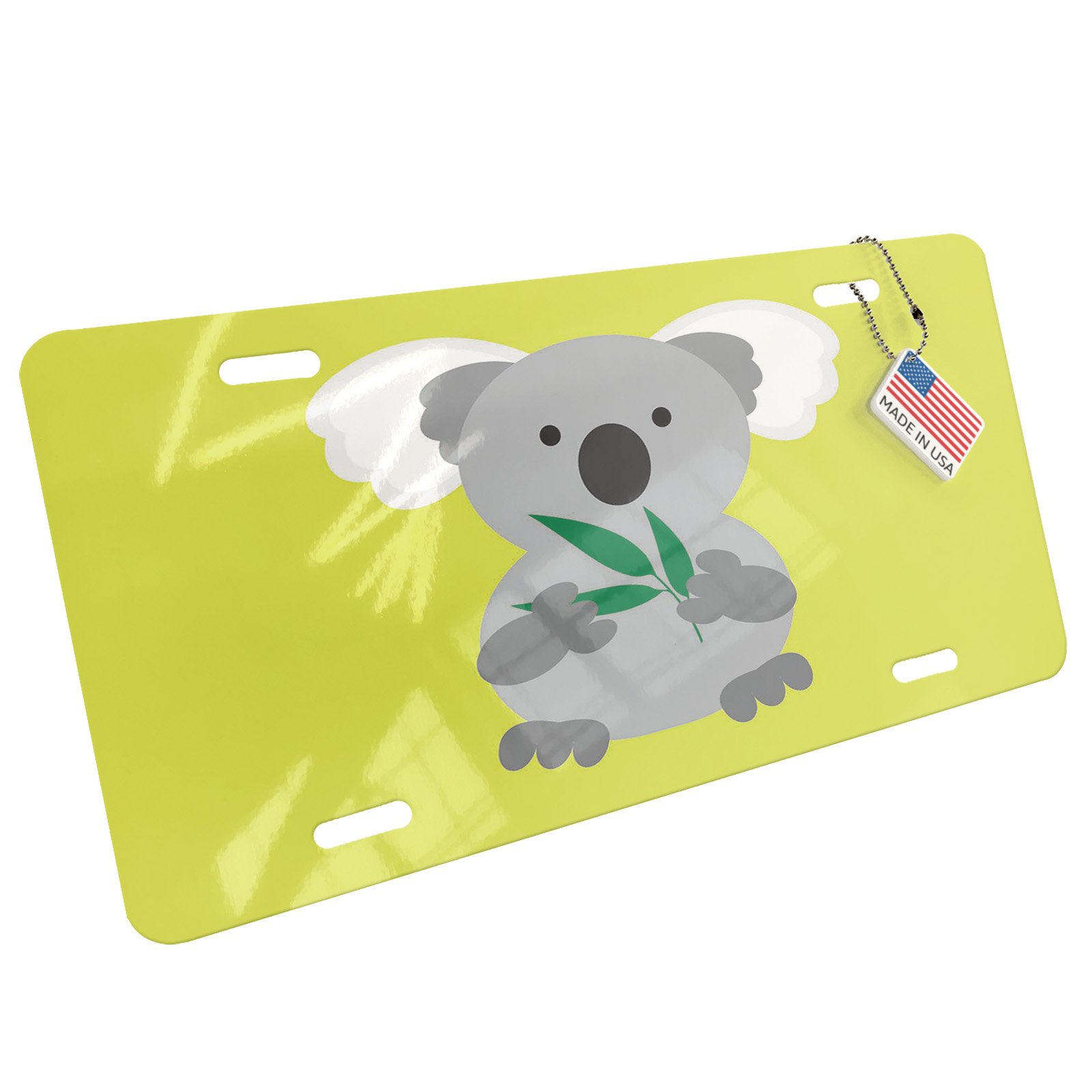 Cute Metal License Plate with Koala Bear Design - Perfect for Kids' Rooms, Nursery Decor, and Car Accessories