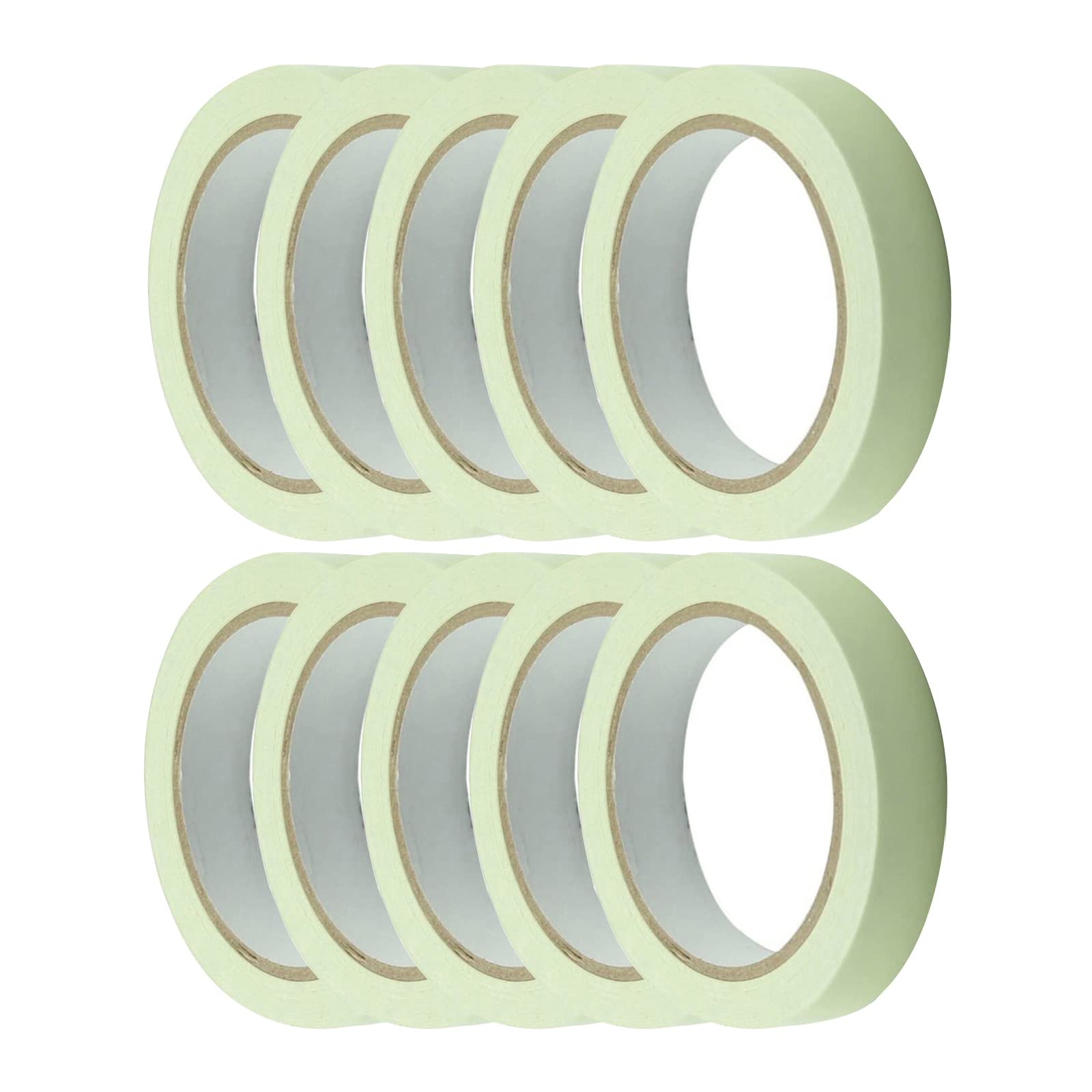 Glow in The Dark Self-Adhesive Tape - 10 Rolls (10mm x 1m) | Waterproof, Removable & Durable Luminous Tape for Stage Safety, Emergency Exits, DIY Crafts & Home Decor | Green Light Sticker for Night Visibility