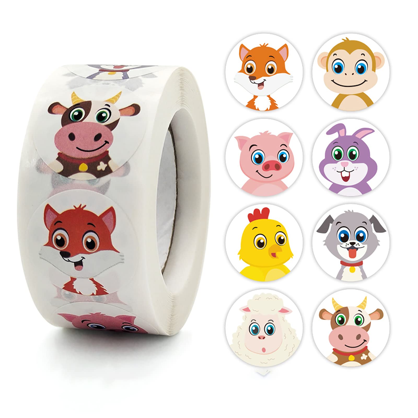 Cute Cartoon Animal Stickers for Kids - 60pcs Fun Reward Stickers for Teachers, Classroom Supplies & Kindergarten Encouragement - Perfect for School Projects, Homework Motivation & Behavior Charts (Set A-374-377)