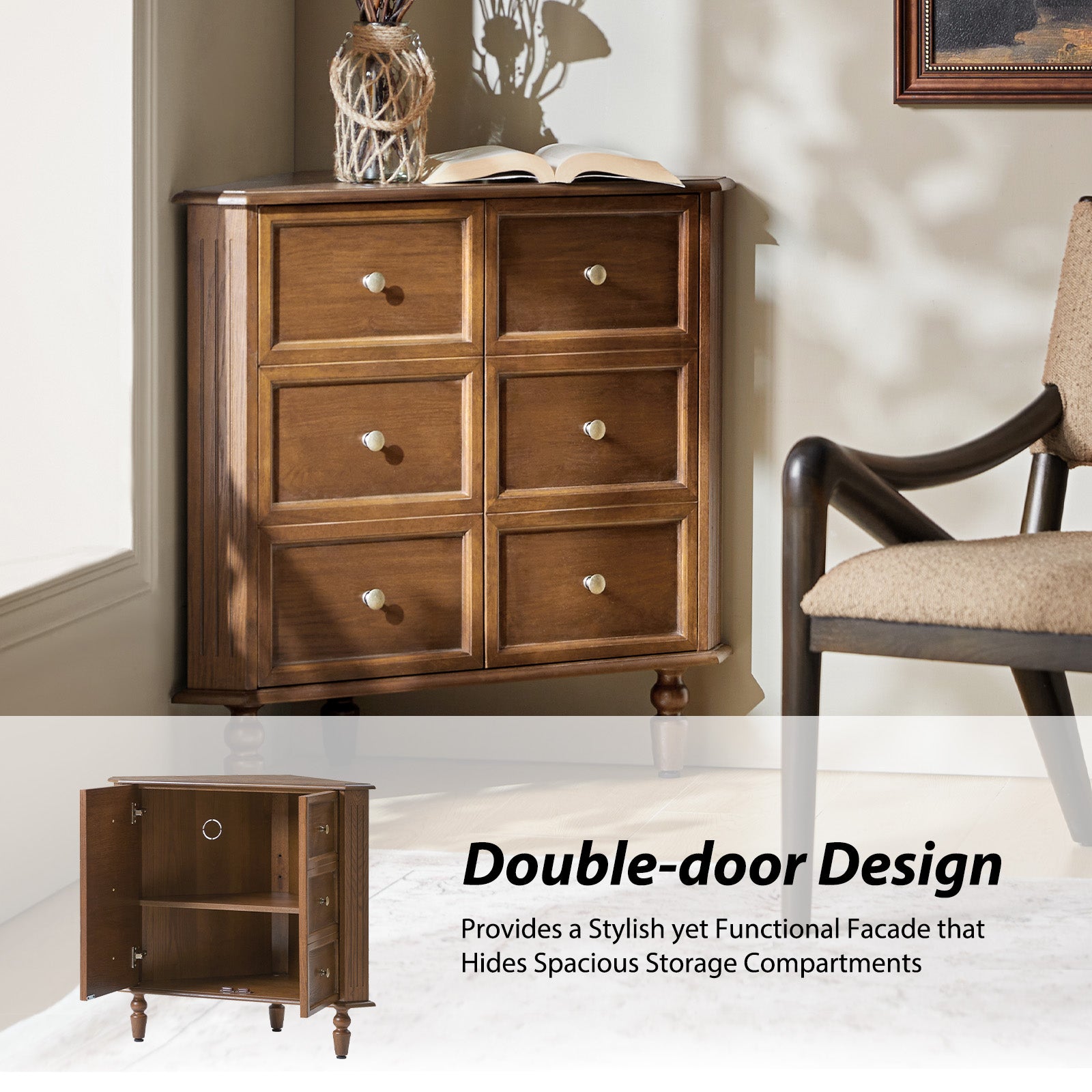 Belle Multifunctional Corner Storage Cabinet - Space Saving Organizer for Bathroom, Kitchen & Living Room | Multiple Styles & Sizes Available