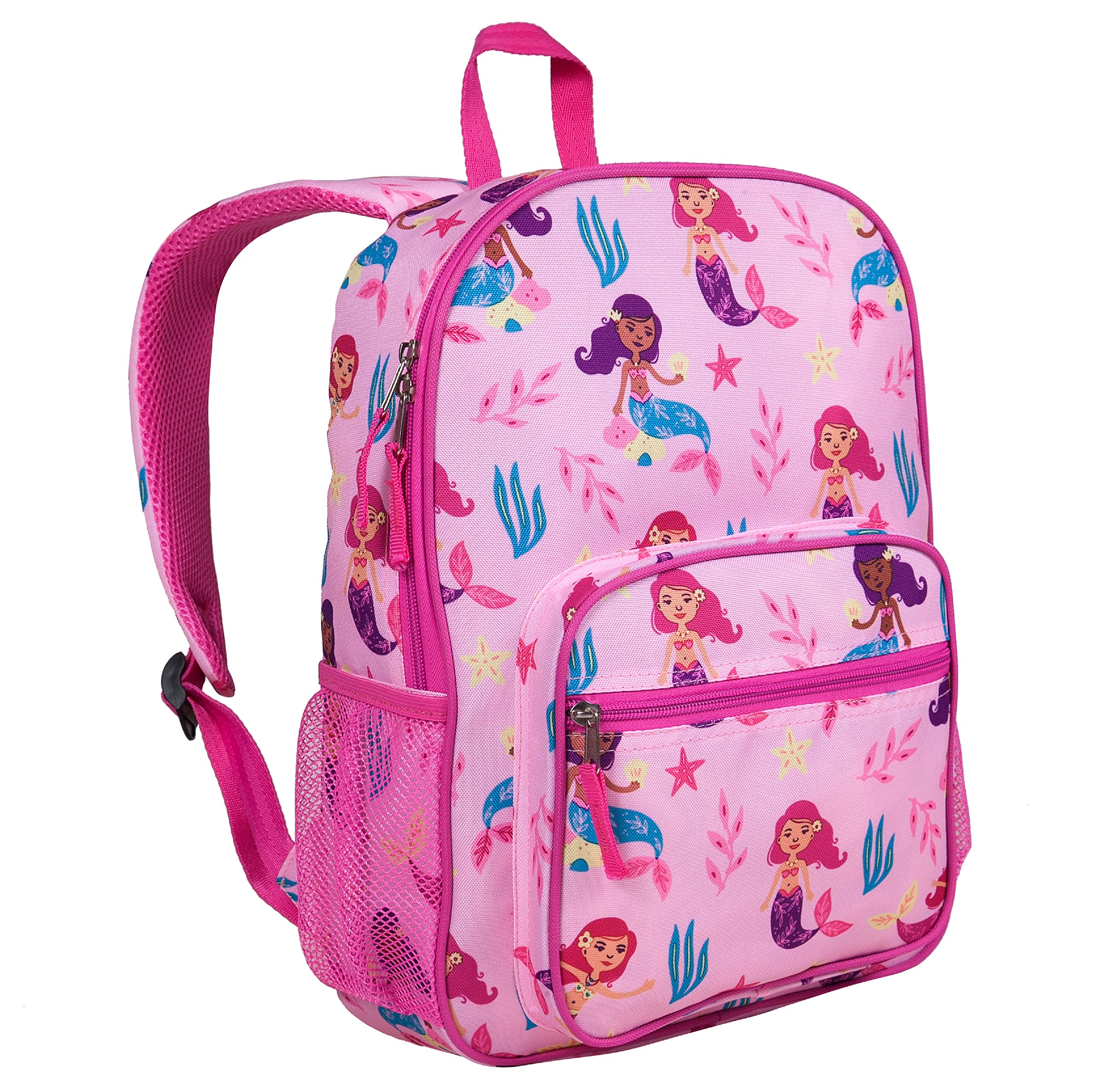 Wildkin Day2Day Kids Backpack for Boys & Girls - 14.5 x 10.75 x 3.75 Inch School Backpack, Durable Travel Backpack for Children (Groovy Mermaids Design) - Perfect for Elementary School, Day Trips & Weekend Adventures