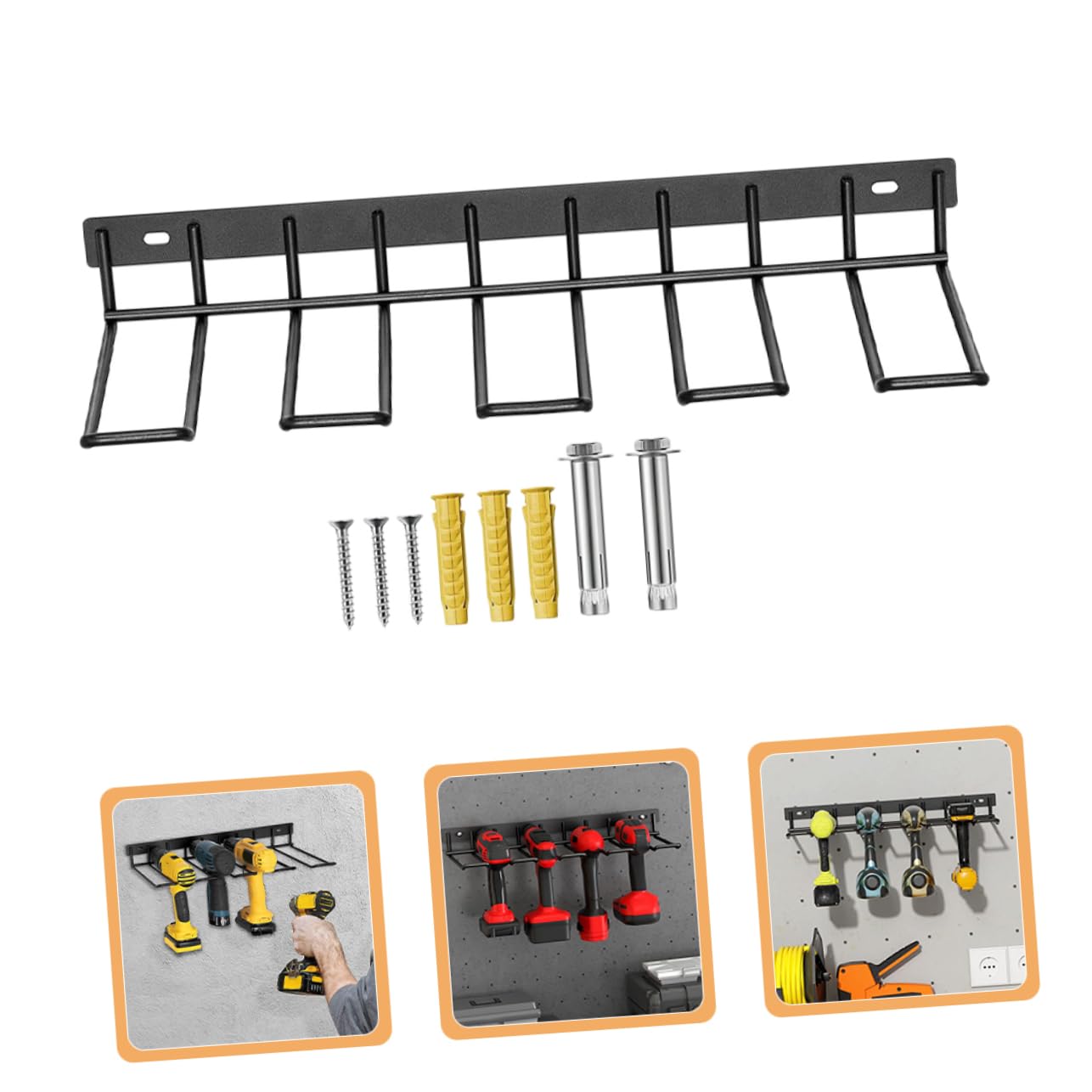 Jojofuny Electric Drill Storage Rack - Iron Tool Organizer for Cordless Drills & Power Tools - Workshop Use