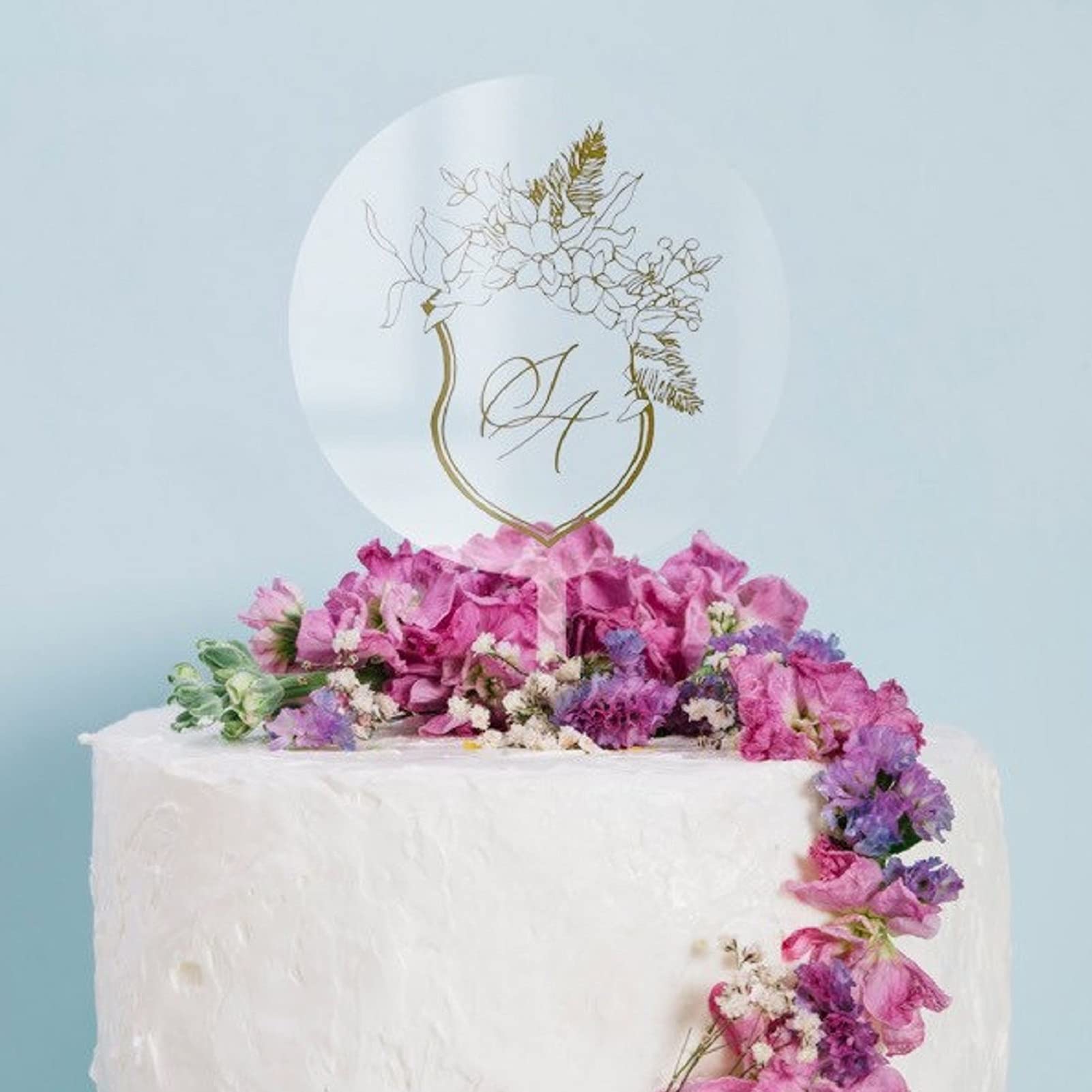 UNIQOOO 10 Pack 5 Inch Clear Round Acrylic Cake Toppers - Blank DIY Circle Cake Decorations for Wedding, Engagement, Birthday Party, Graduation & Anniversary - Perfect for Custom Cake Designs, Cupcake Toppers & Dessert Displays