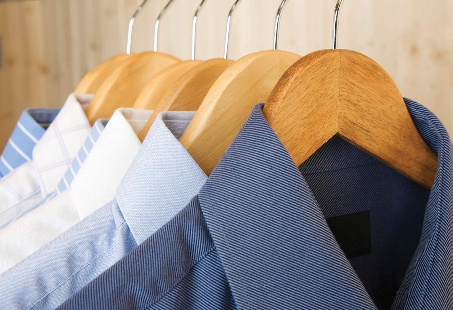 Eco-Friendly 17 Inch Bamboo Clothes Hangers with Lacquer Finish & Chrome Swivel Hook - 12 Pack for Shirts, Dresses, Coats & Suits - Space Saving Wardrobe Organization by The Great American Hanger Company - Perfect for Closet, Laundry Room & Travel