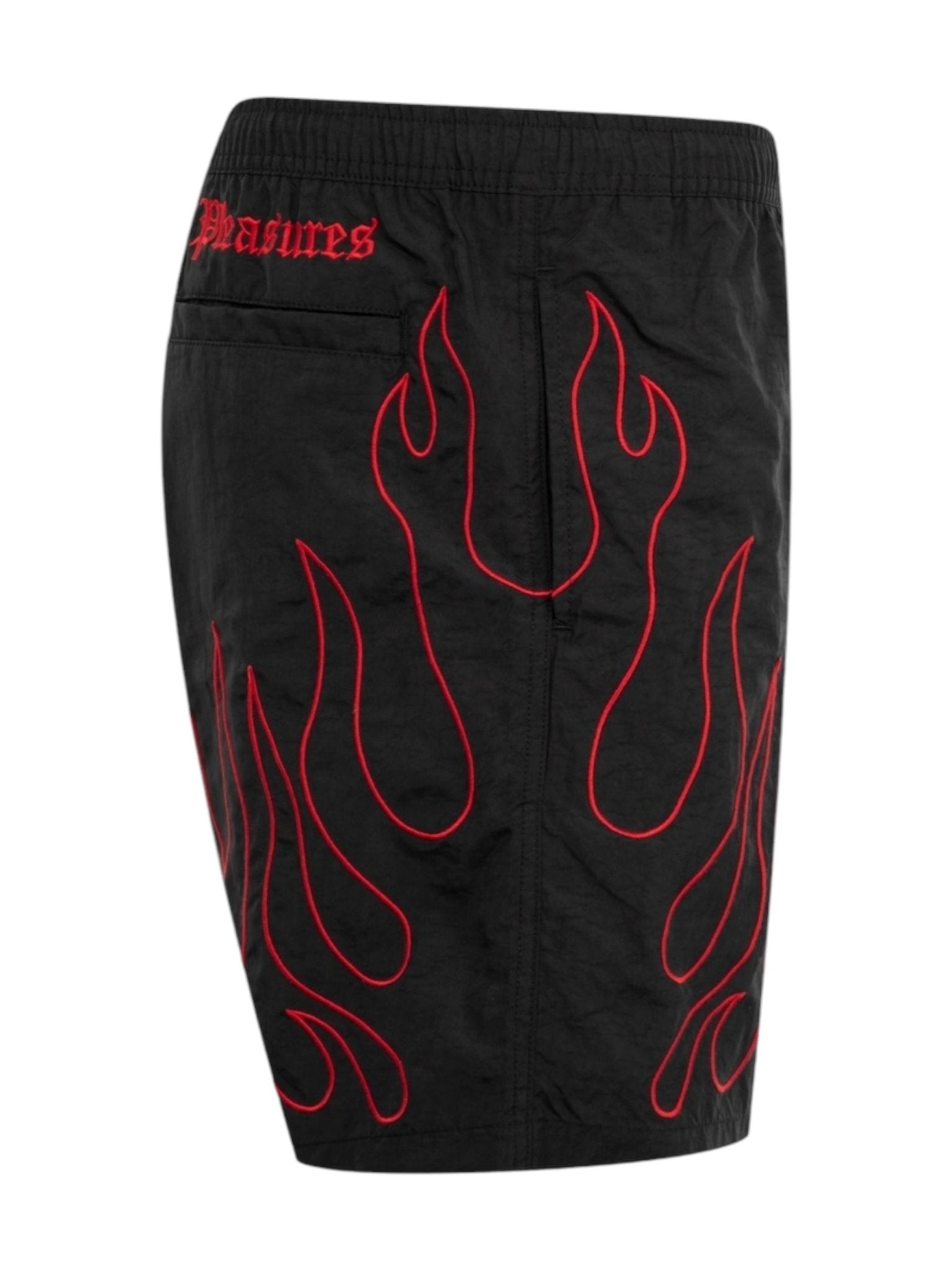 Pleasures Fiery Running Shorts for Men - Breathable Black Athletic Shorts for Gym, Jogging & Outdoor Workouts