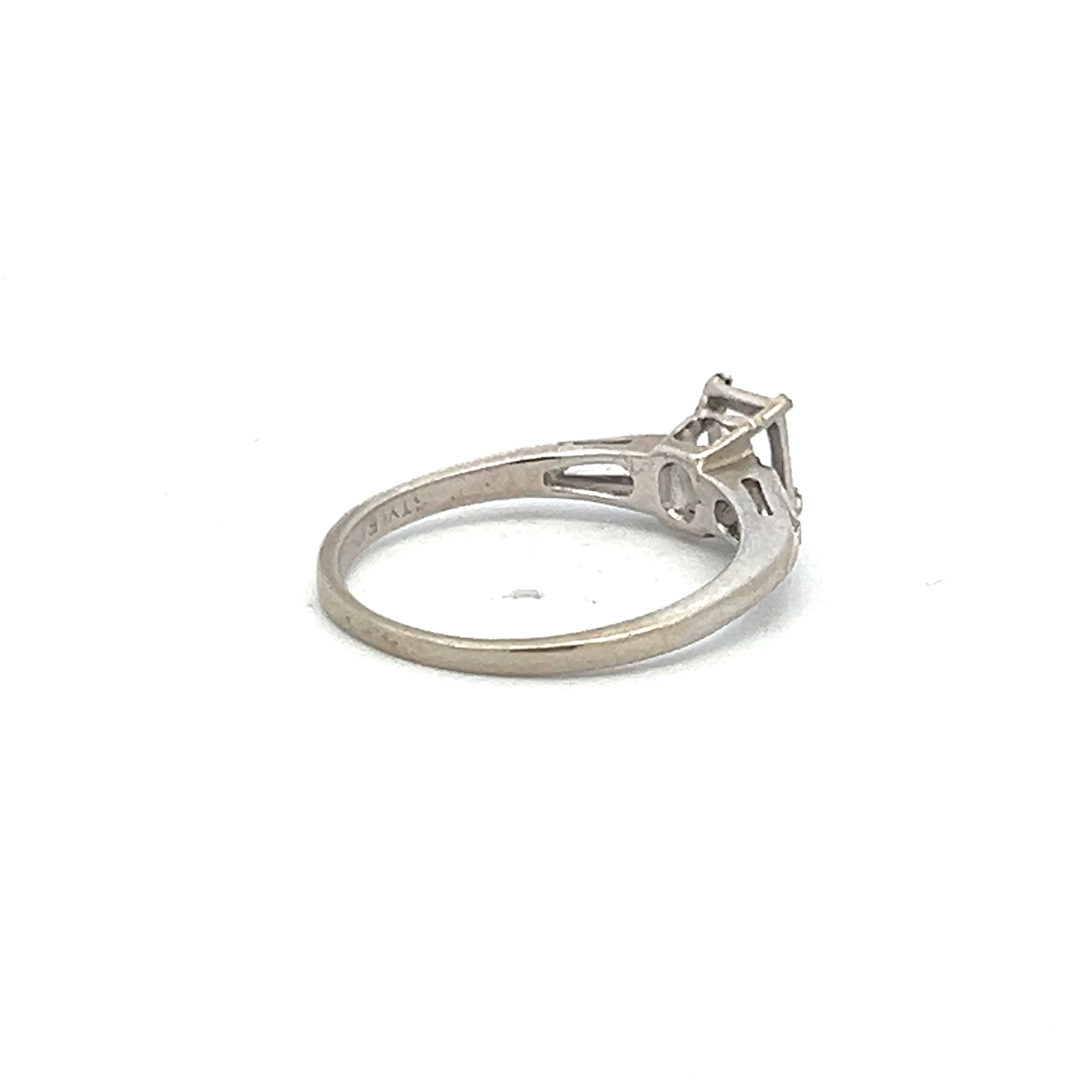 0.10 Carat Baguette Shape Diamond 14K White Gold Semi Mount Engagement Ring - Perfect for Bridal Jewelry, Wedding Bands & Proposal Gifts