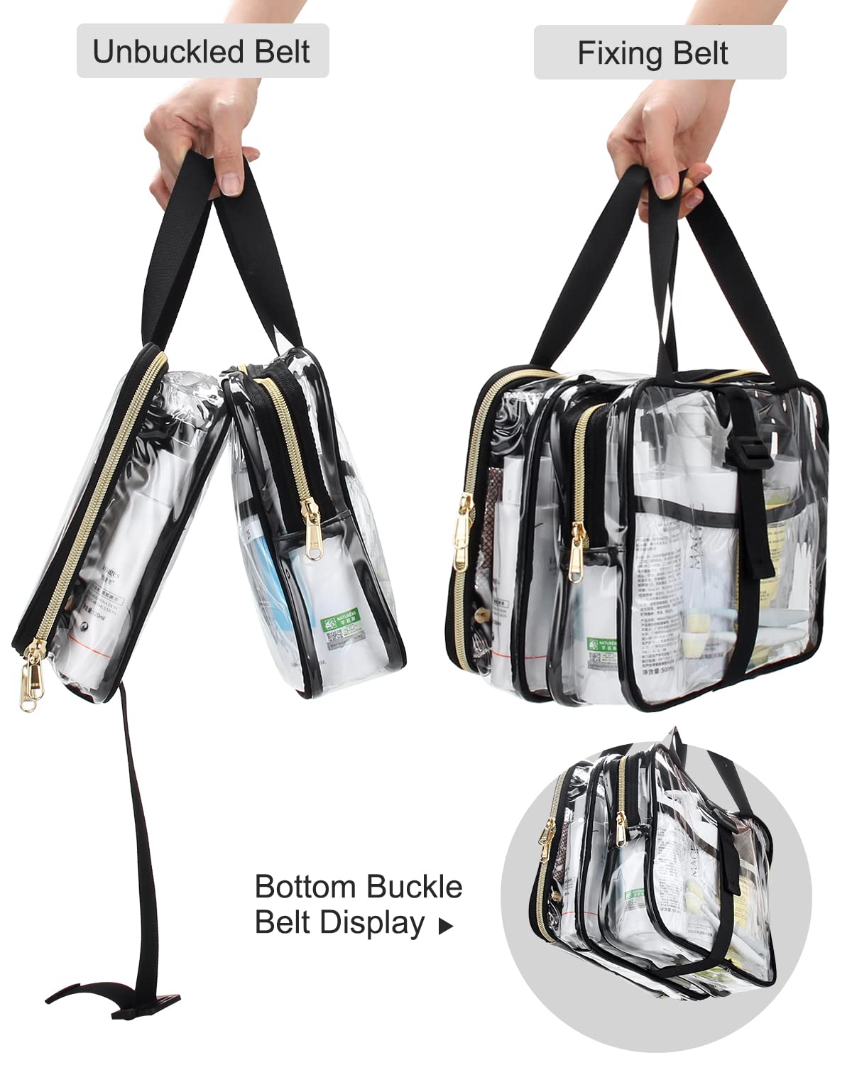 TSA Clear Hanging Toiletry Bag for Travel - Makeup Organizer for Women & Men - Perfect for Airports & Weekend Trips