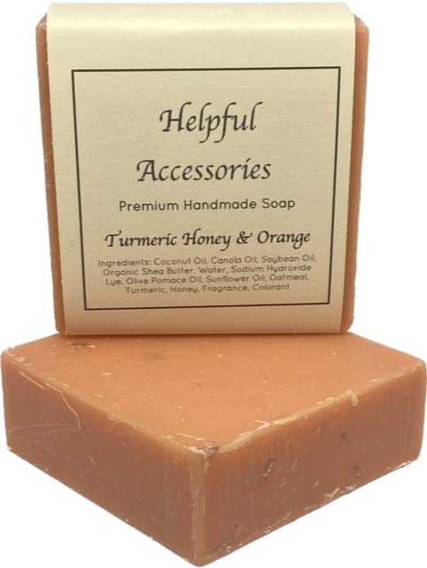 Premium Handmade Turmeric Honey & Orange Soap - Natural Skincare for Glowing Complexion, Perfect for Daily Cleansing & Spa Relaxation