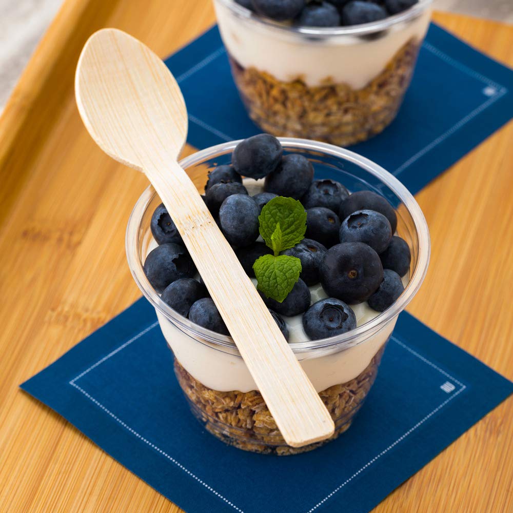 500-Pack 6.8 Inch Disposable Bamboo Spoons | Eco-Friendly Heavy-Duty Utensils for Restaurants, Parties & Picnics | Splinter-Free Smooth Surface | Sustainable Catering Supplies for Events, Takeout & Outdoor Dining