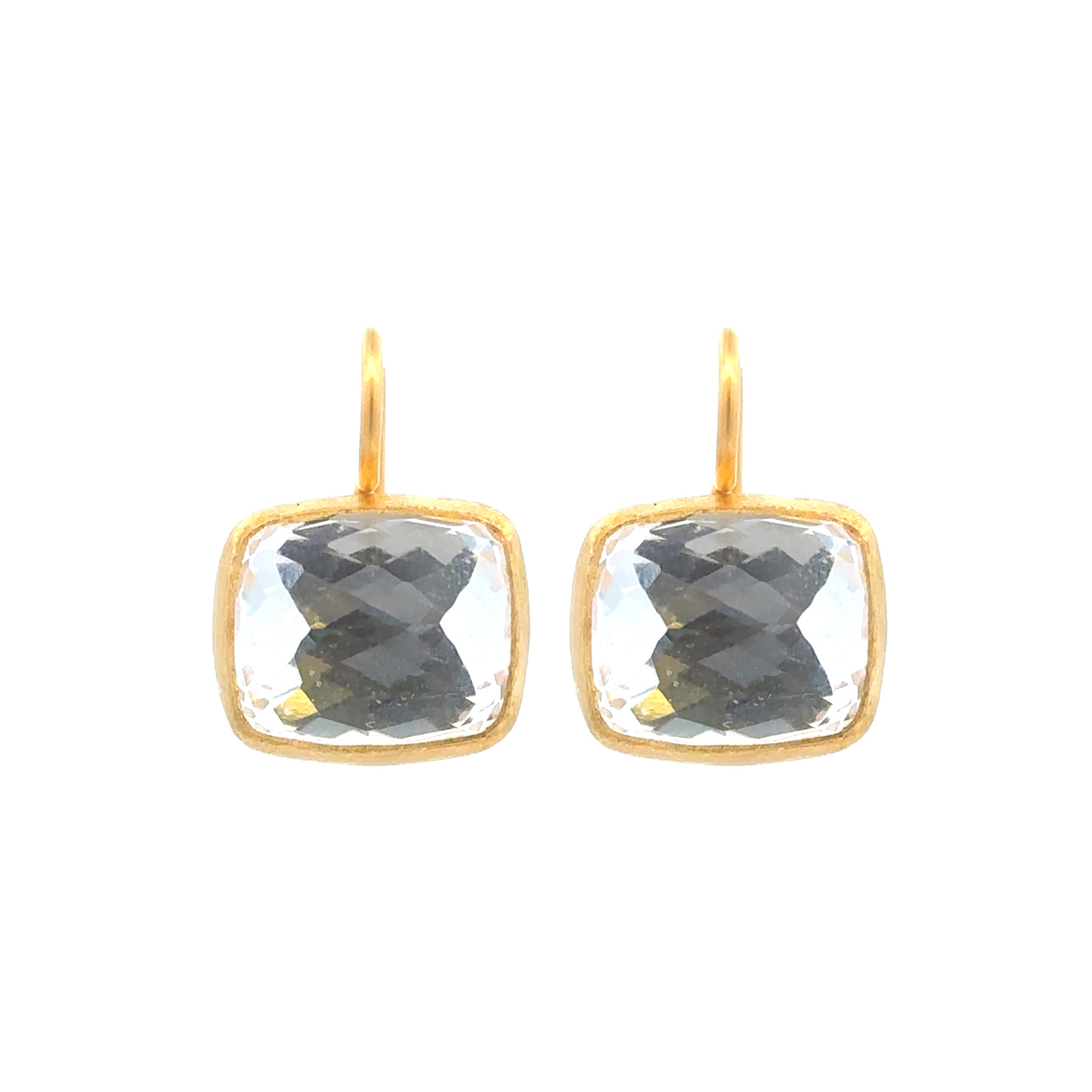 Stephanie Albertson 14K Gold White Topaz Cocktail Earrings for Women - Elegant Party & Evening Wear Jewelry Gift