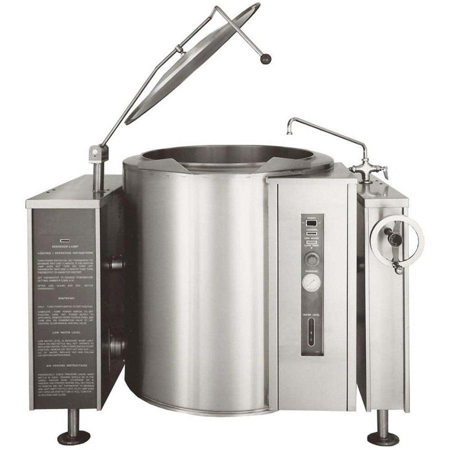 Crown GLT-20 20 Gallon Gas Tilting Steam Kettle with Thermostatic Control - 80,000 BTU High Efficiency Commercial Kitchen Equipment for Restaurants, Catering & Food Production
