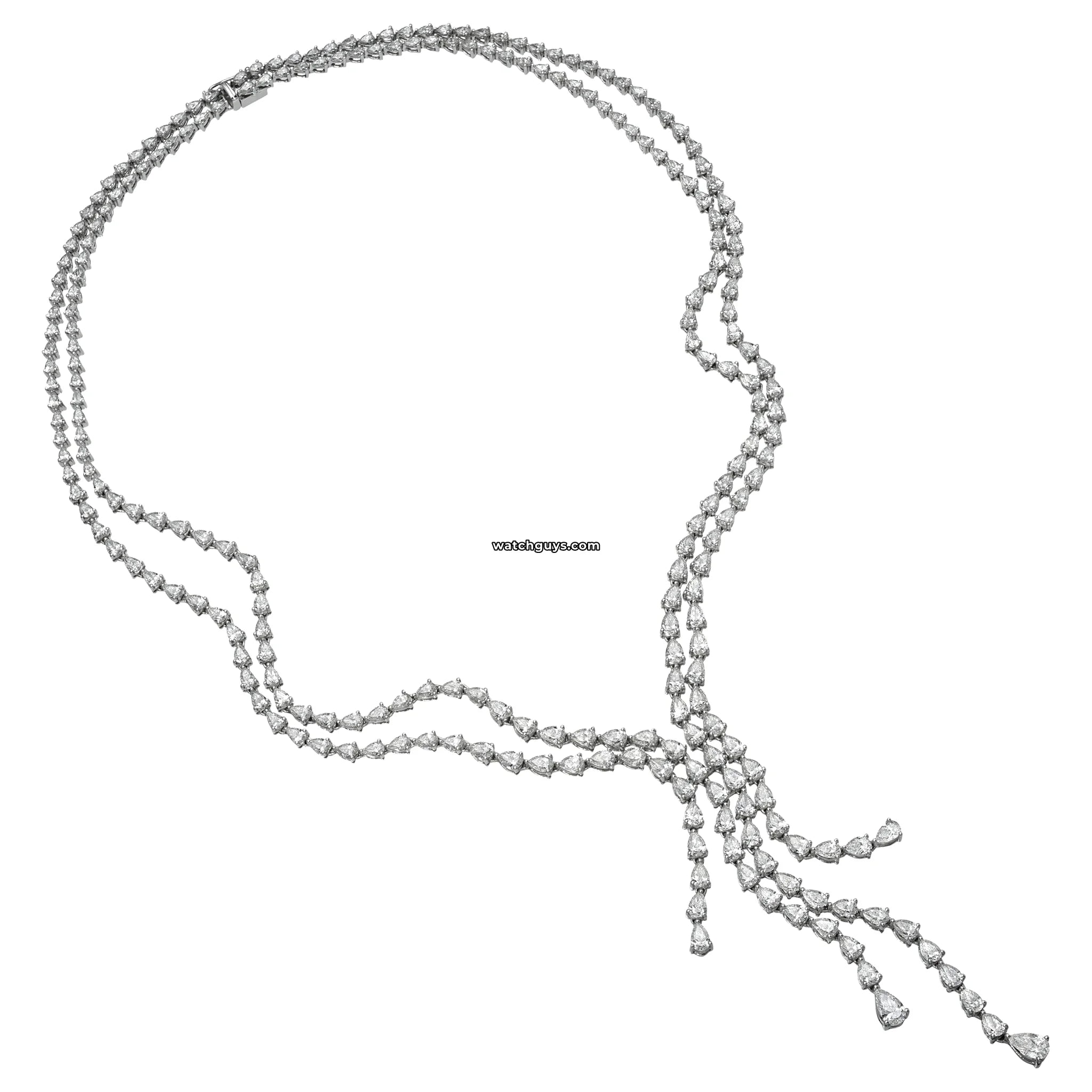 20.88 Carat TW Pear Diamond Necklace in 18k White Gold - Elegant Jewelry for Weddings, Anniversaries & Special Occasions