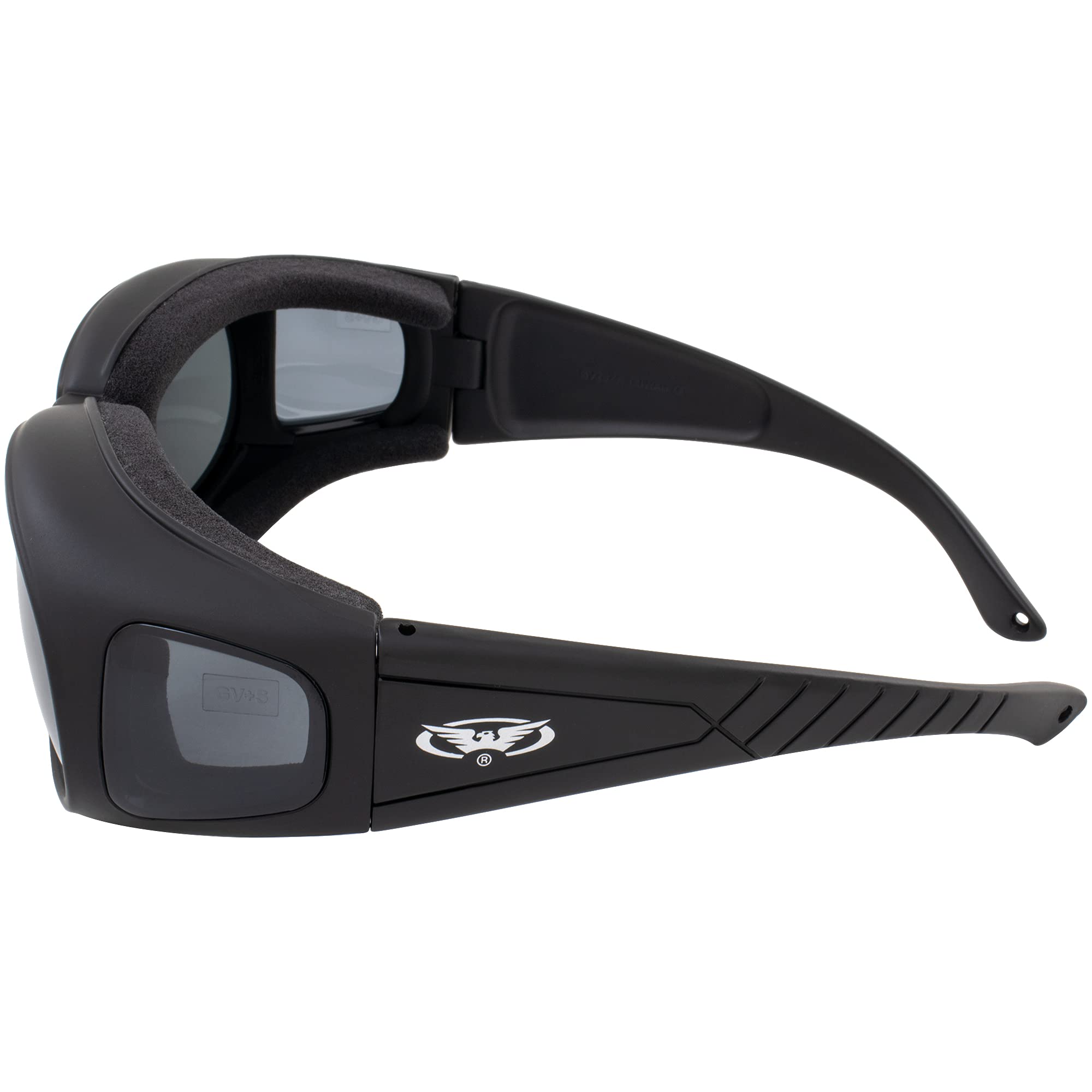 Global Vision Motorcycle Safety Sunglasses with Smoke Lens & Foam Padding - ANSI Z87.1 Certified, Fits Over Prescription Glasses - Perfect for Riding, Cycling & Outdoor Sports