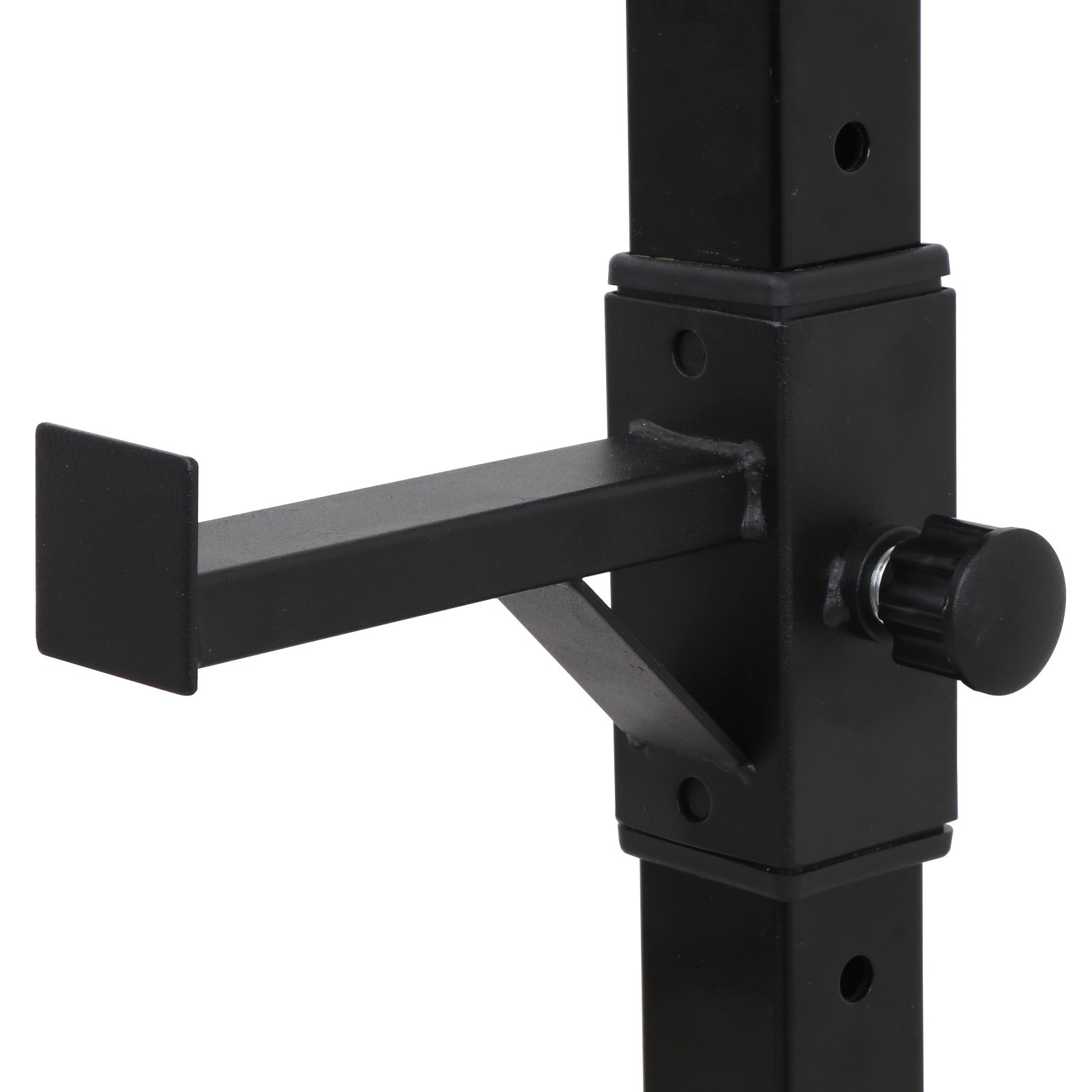 Adjustable Squat Rack 40-66 Inch - Heavy Duty Steel Barbell Bracket with Free Press Bench, Portable Dumbbell Stand for Home Gym, Black - Perfect for Strength Training & Family Fitness Workouts