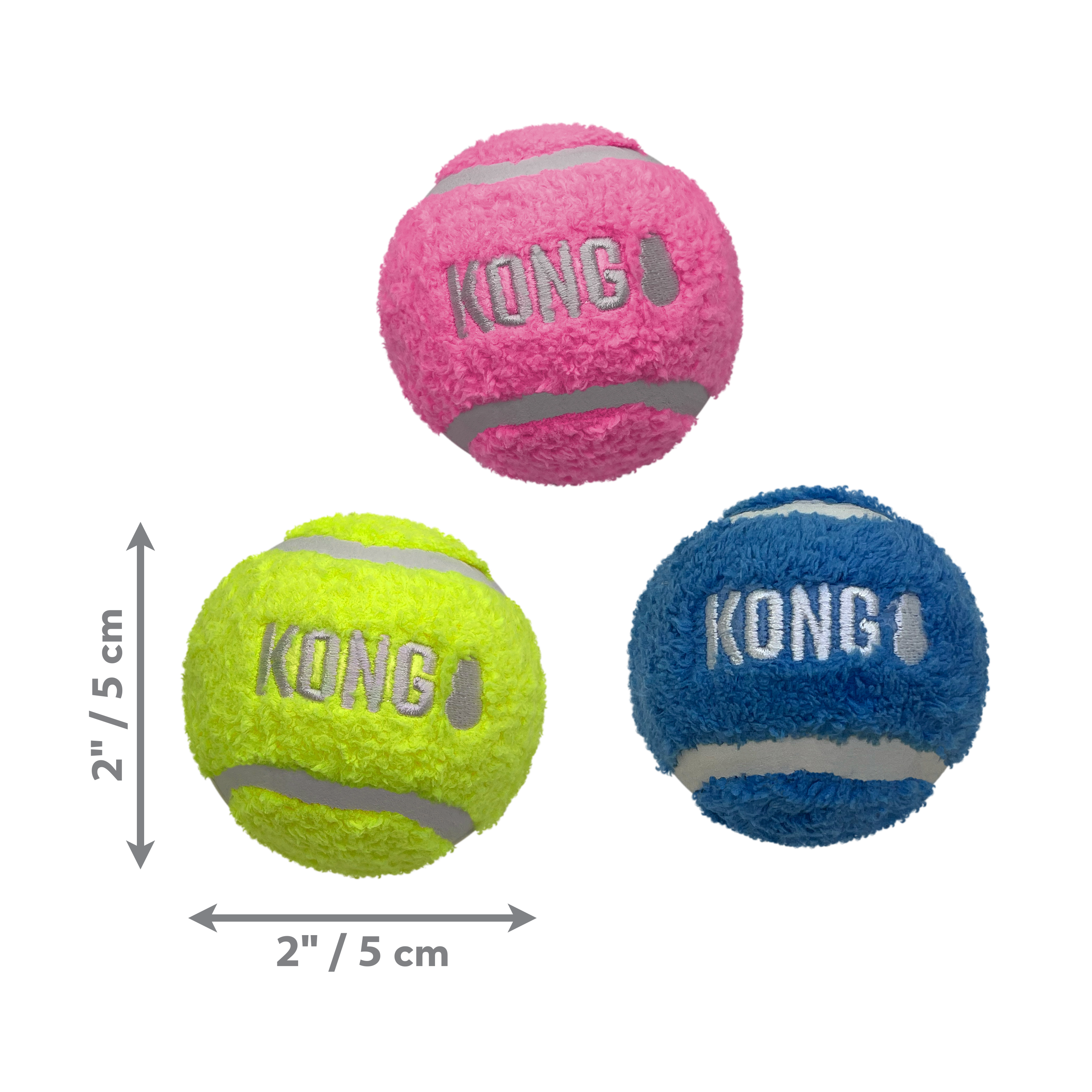 Kong Sport Softies Tennis Balls with Plush - Durable Chew Toys for Dogs, Perfect for Fetch, Training, and Playtime Indoors & Outdoors