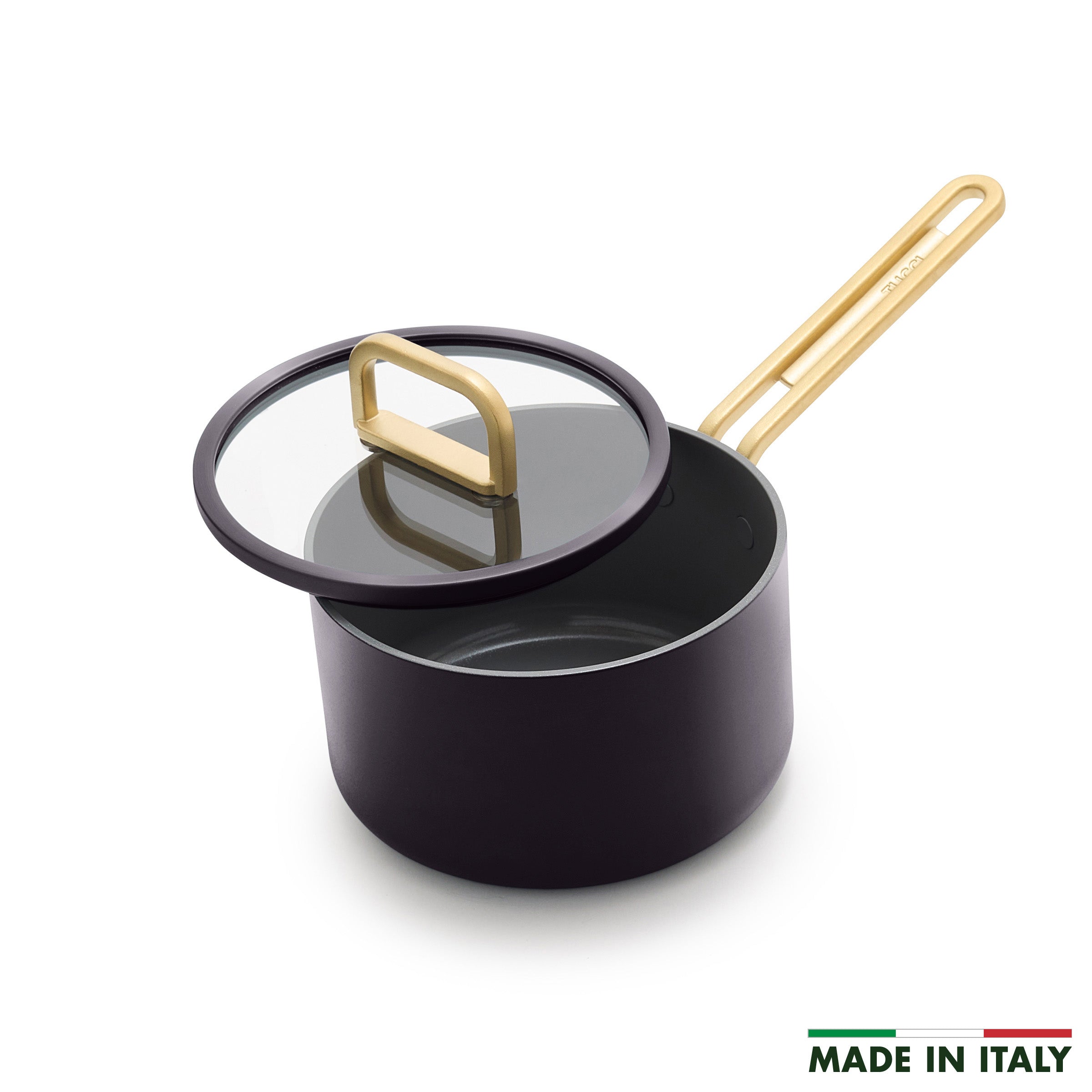 Stanley Tucci™ Ceramic Nonstick 2 Quart Saucepan with Lid - Premium Cookware for Italian Cooking | Perfect for Simmering Sauces, Boiling Pasta & Everyday Kitchen Use