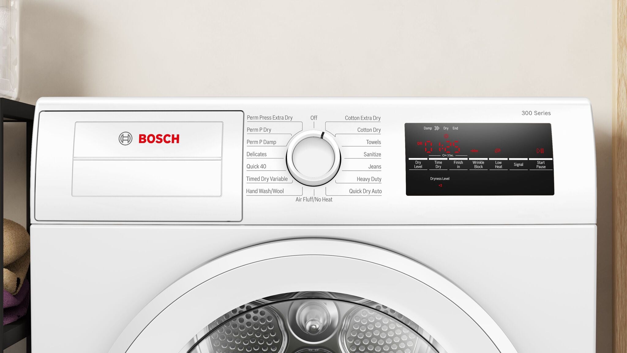 Bosch 300 Series Compact Electric Dryer - 4 Cu.Ft. Capacity, White (WPA12100UC) - Perfect for Small Laundry Rooms & Apartments